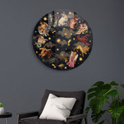 Pintura Decorativa em Vidro Temperado Multicolor - 60cm de Diâmetro, Espessura 4mm