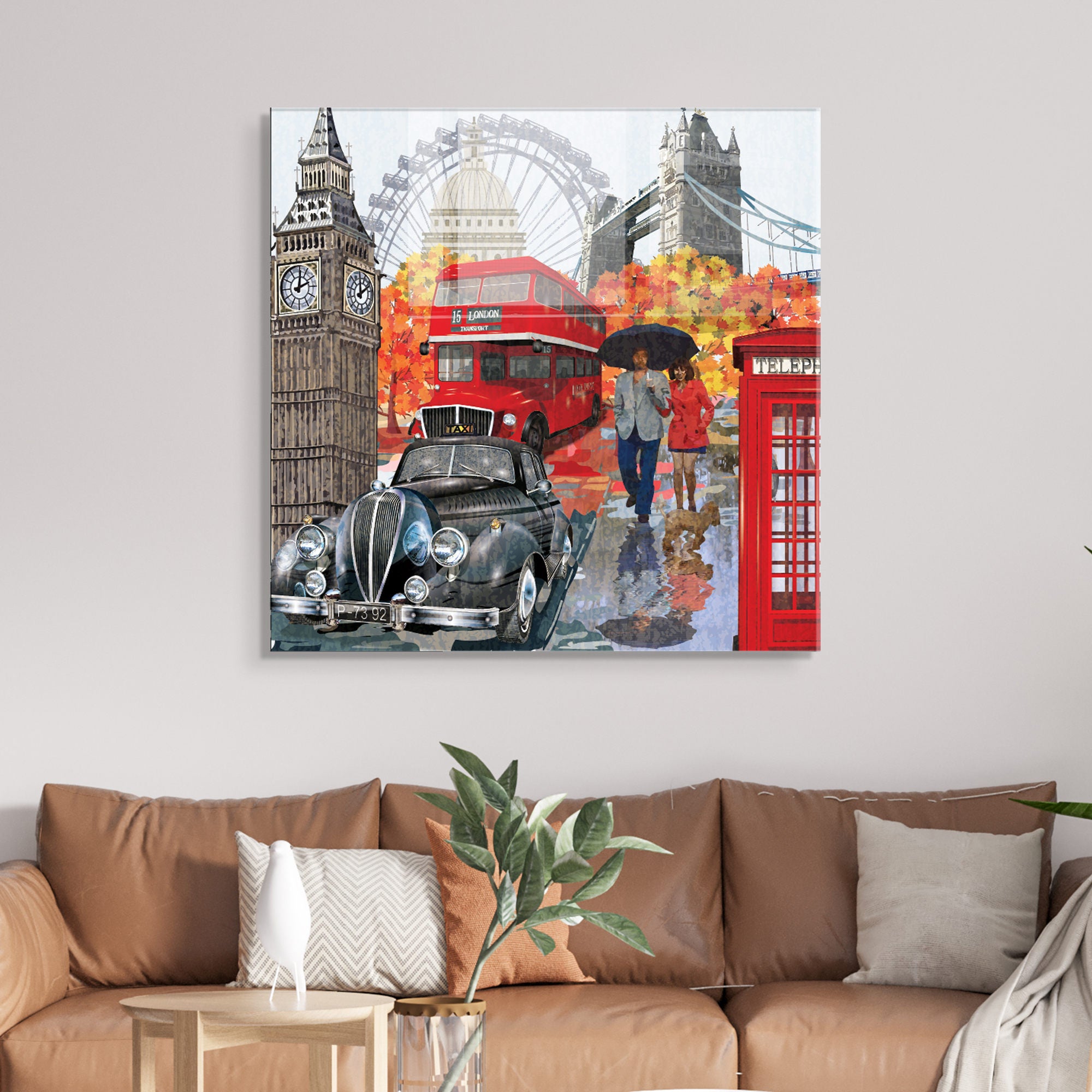 Quadro Decorativo em Vidro Temperado Multicolor 60x60cm - Arte Moderna para Transformar o Seu Espaço