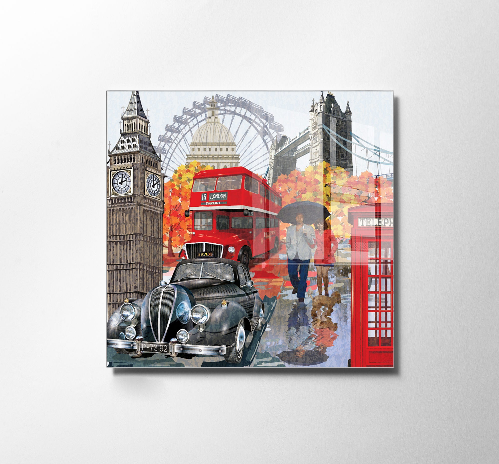 Quadro Decorativo em Vidro Temperado Multicolor 60x60cm - Arte Moderna para Transformar o Seu Espaço