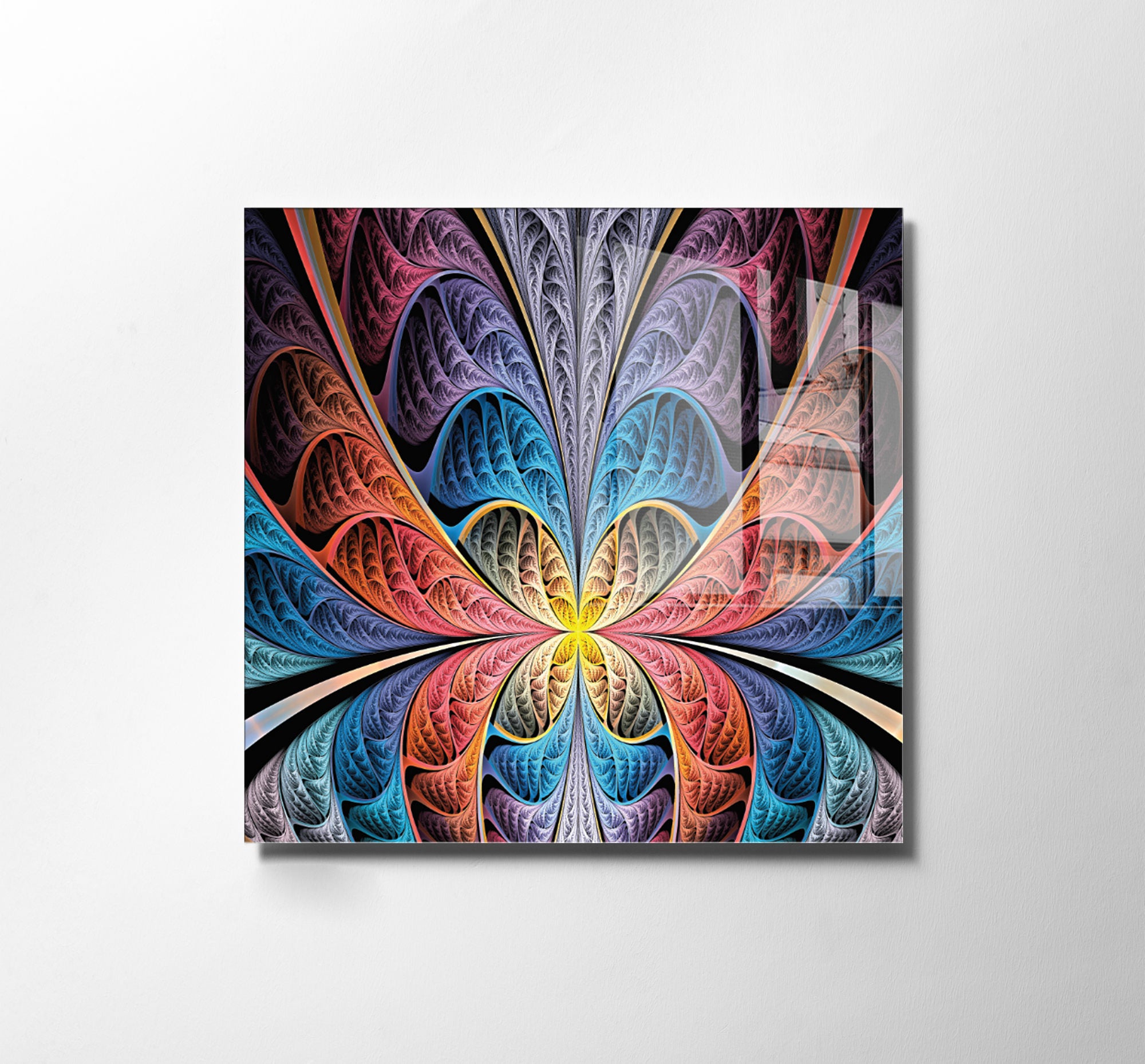 Quadro Decorativo em Vidro Temperado Multicolor 60x60cm - Arte Moderna para Transformar o Seu Espaço