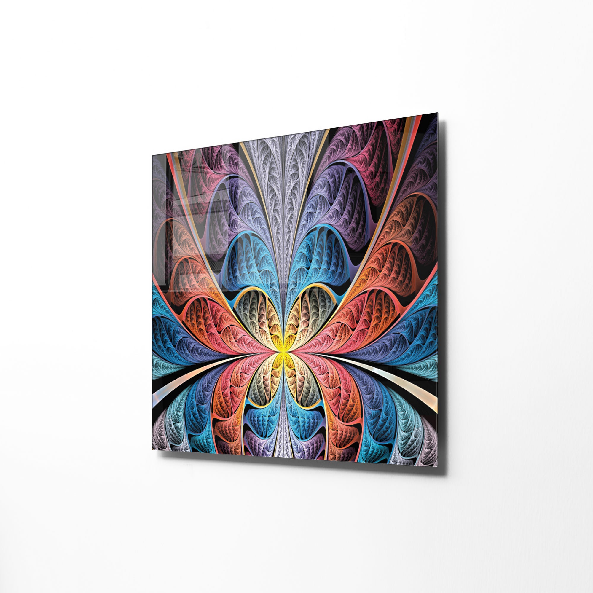 Quadro Decorativo em Vidro Temperado Multicolor 60x60cm - Arte Moderna para Transformar o Seu Espaço