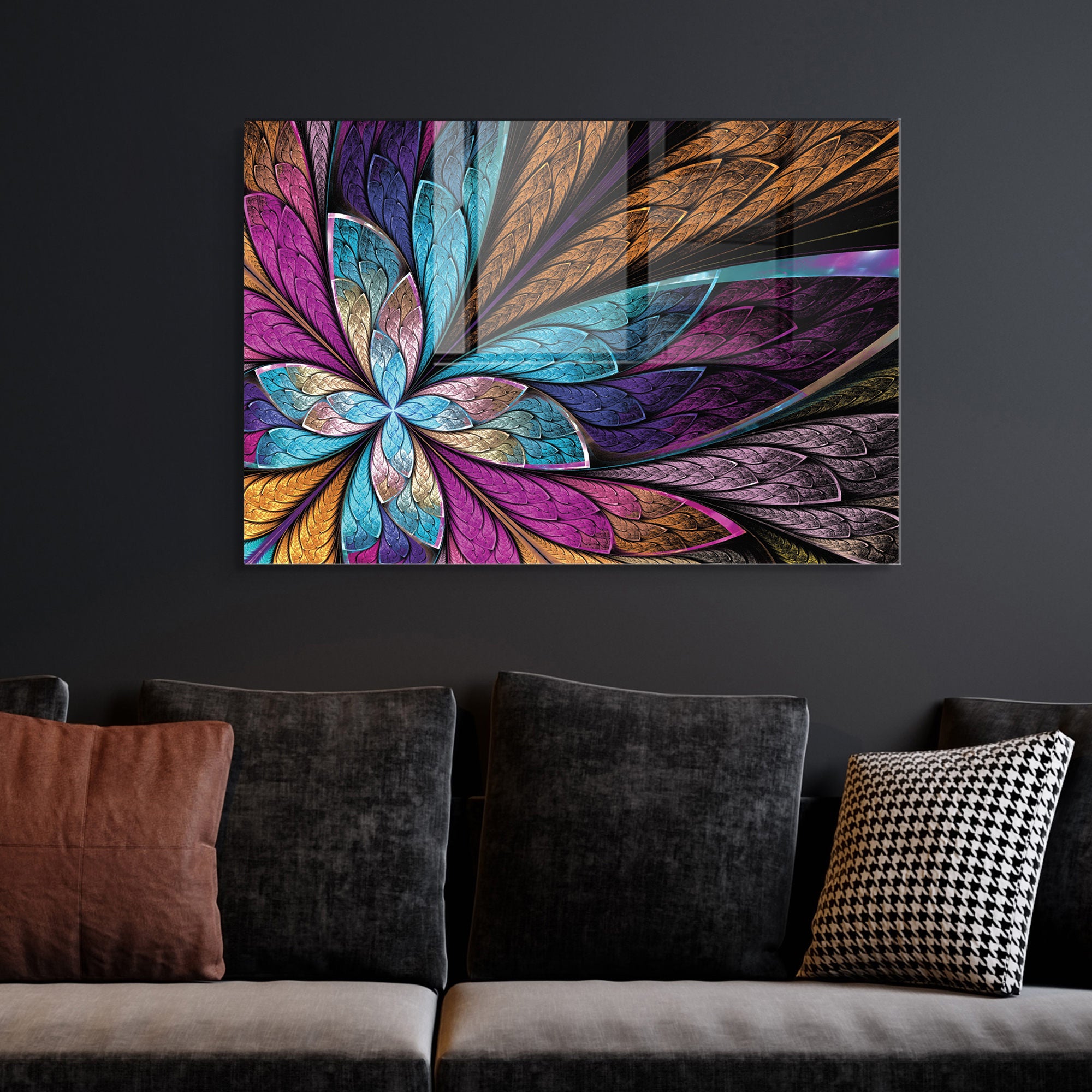 Quadro Decorativo em Vidro Temperado Multicolor 70x100cm - Arte Moderna para Transformar o Seu Espaço