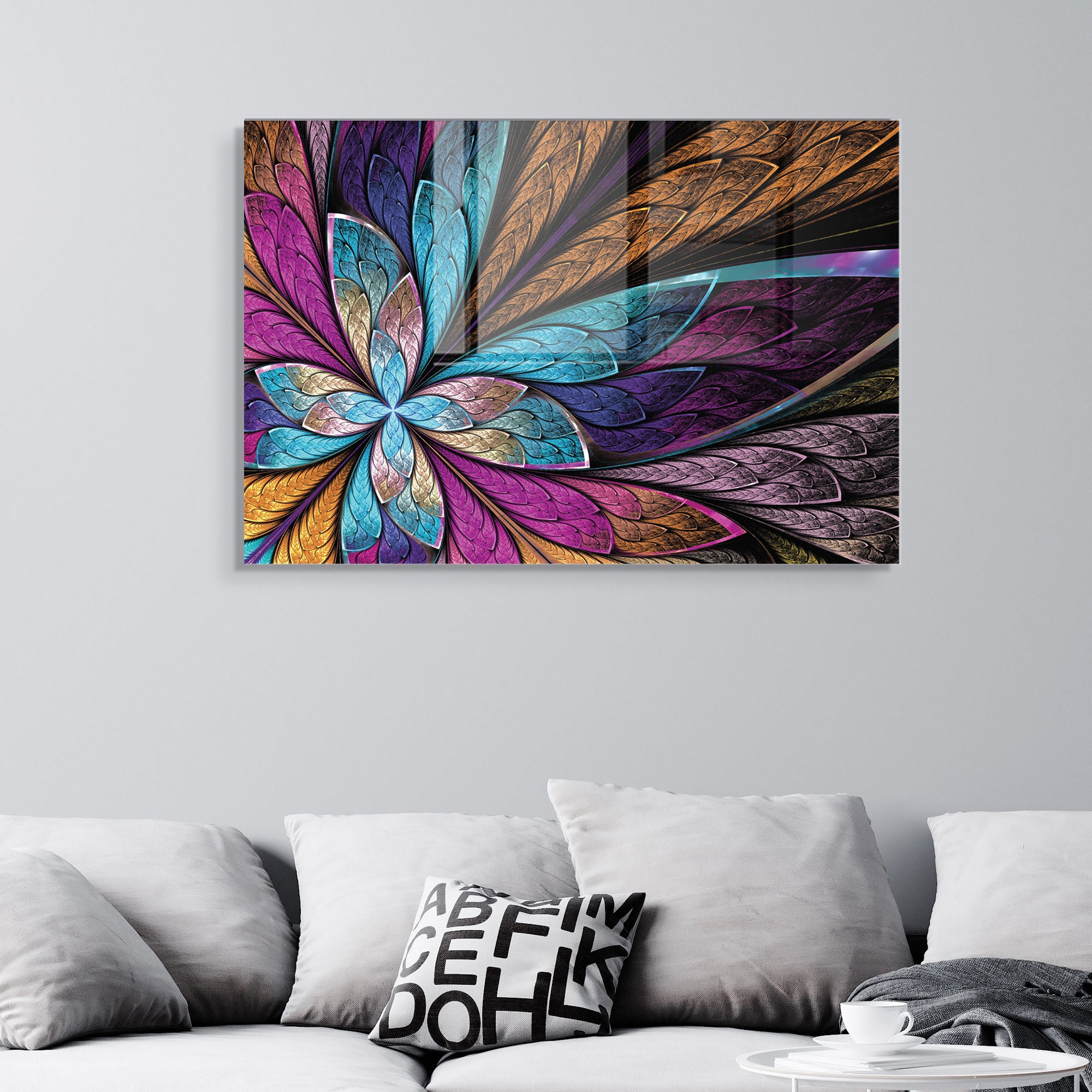 Quadro Decorativo em Vidro Temperado Multicolor 50x70cm - Arte Moderna para Transformar o Seu Espaço