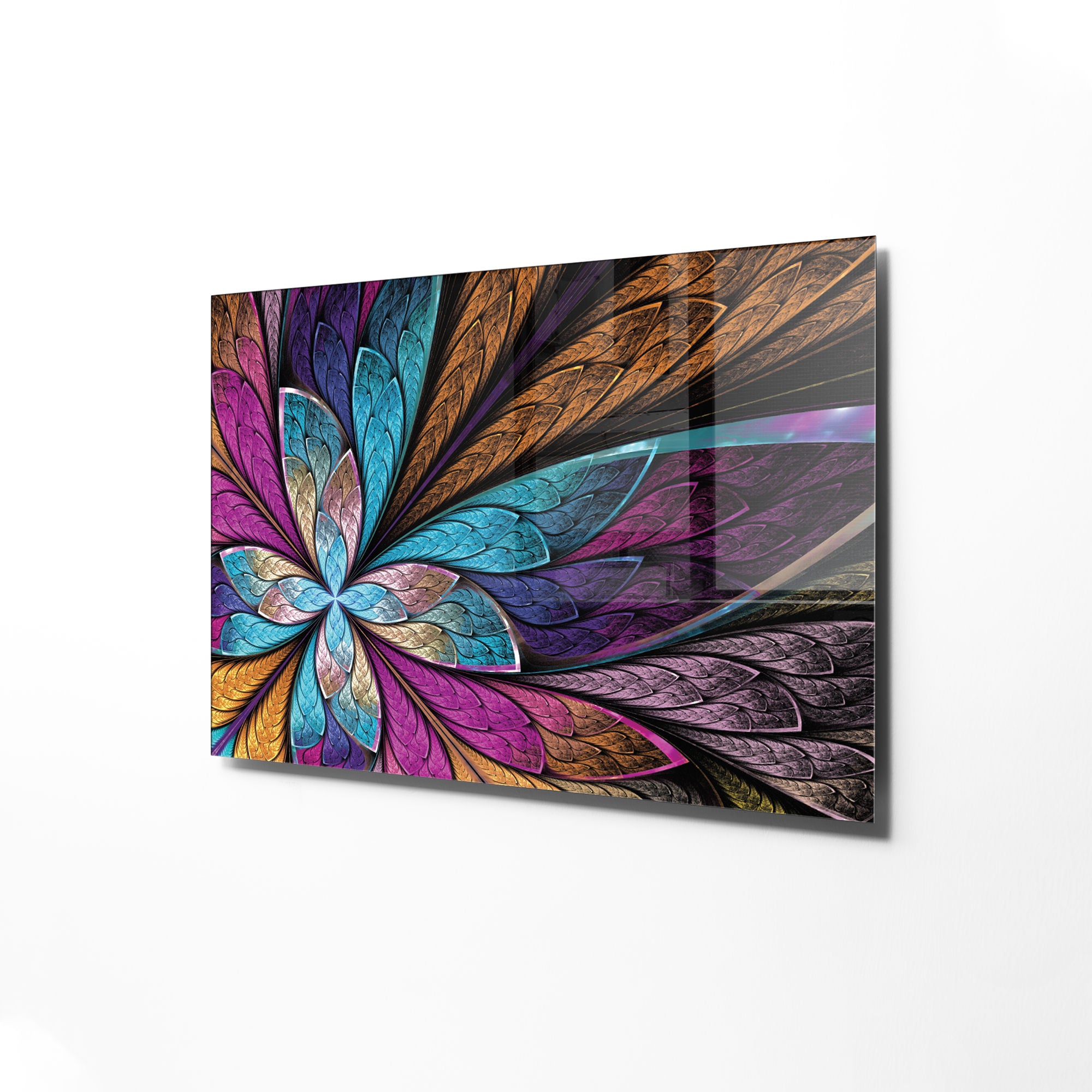 Quadro Decorativo em Vidro Temperado Multicolor 30x45cm - Arte Moderna para Decoração de Interiores