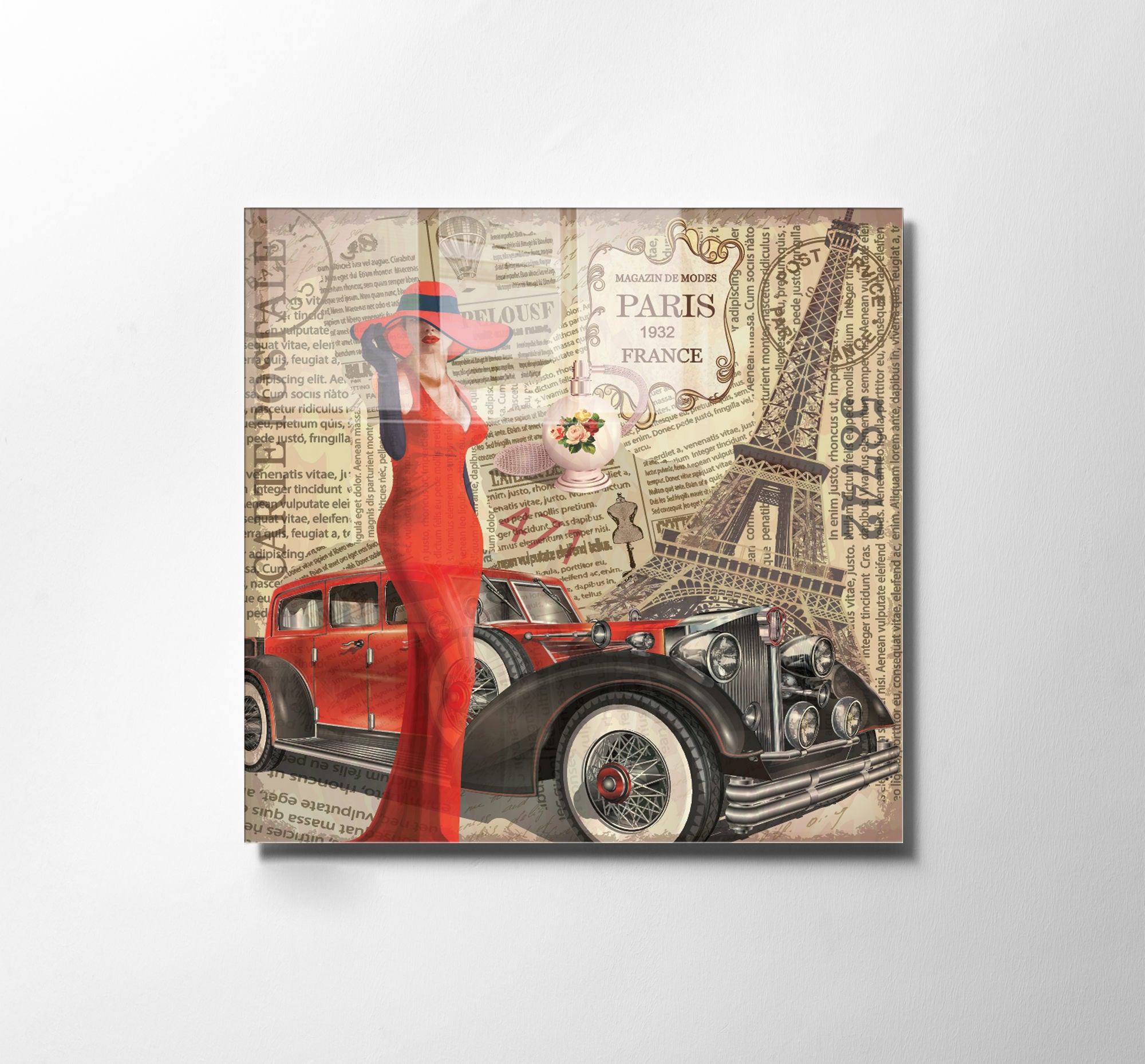 Pintura Decorativa em Vidro Temperado Multicolor 40x40cm - Arte Moderna para Decoração de Interiores