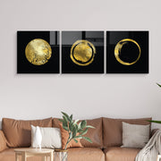 Conjunto de 3 Quadros Decorativos em Vidro Temperado Multicolor - 60x60cm cada