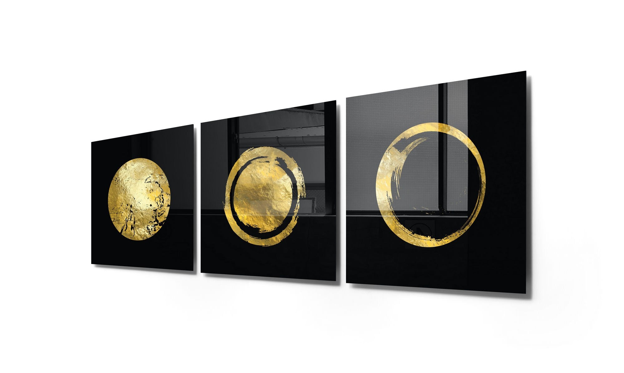 Conjunto de 3 Quadros Decorativos em Vidro Temperado Multicolor - 60x60cm cada