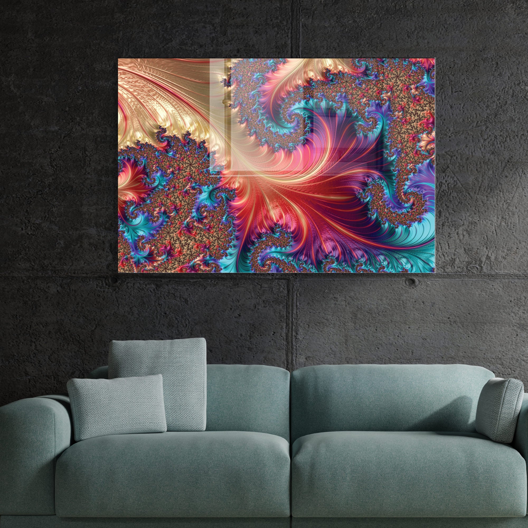 Quadro Decorativo em Vidro Temperado Multicolor 45x65cm - Arte Moderna para Transformar o Seu Espaço