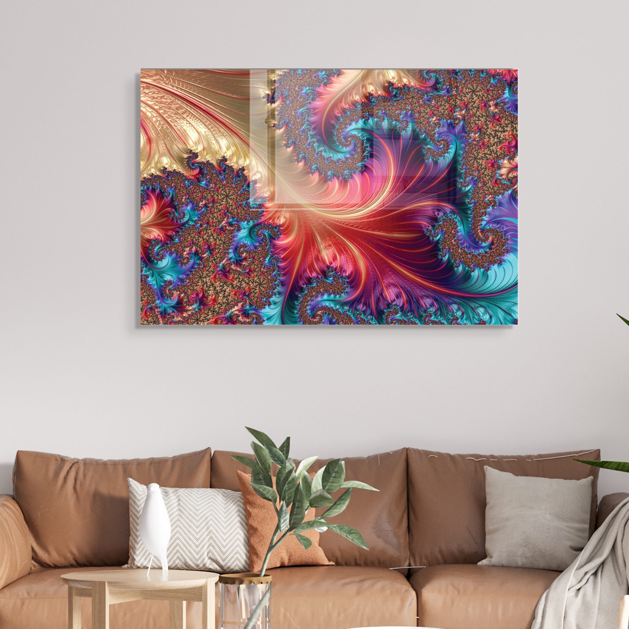 Quadro Decorativo em Vidro Temperado Multicolor 30x45cm - Arte Moderna para Decoração de Interiores