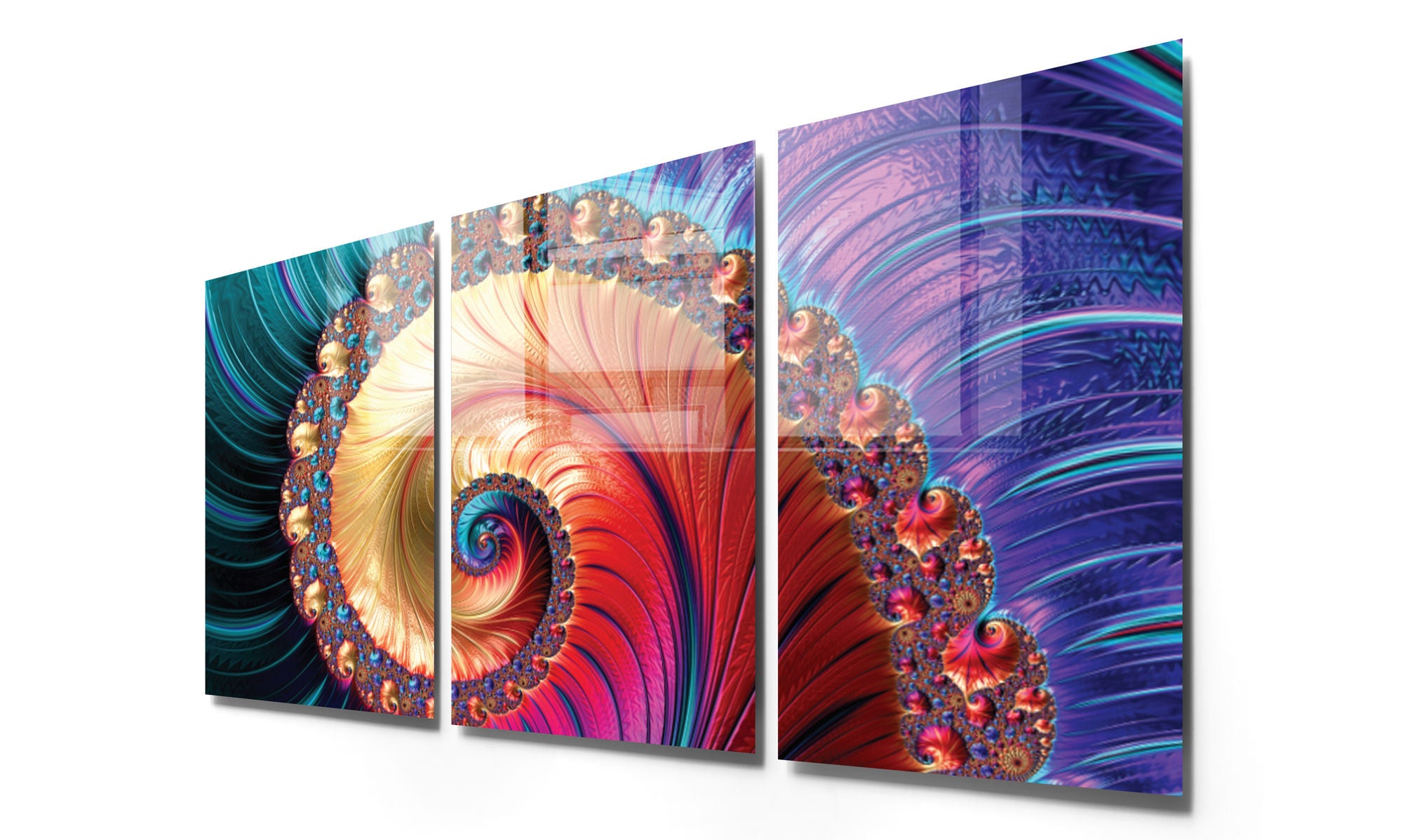 Conjunto de 3 Quadros Decorativos em Vidro Temperado Multicolor - 50x70cm - Arte Moderna para Decoração de Interiores