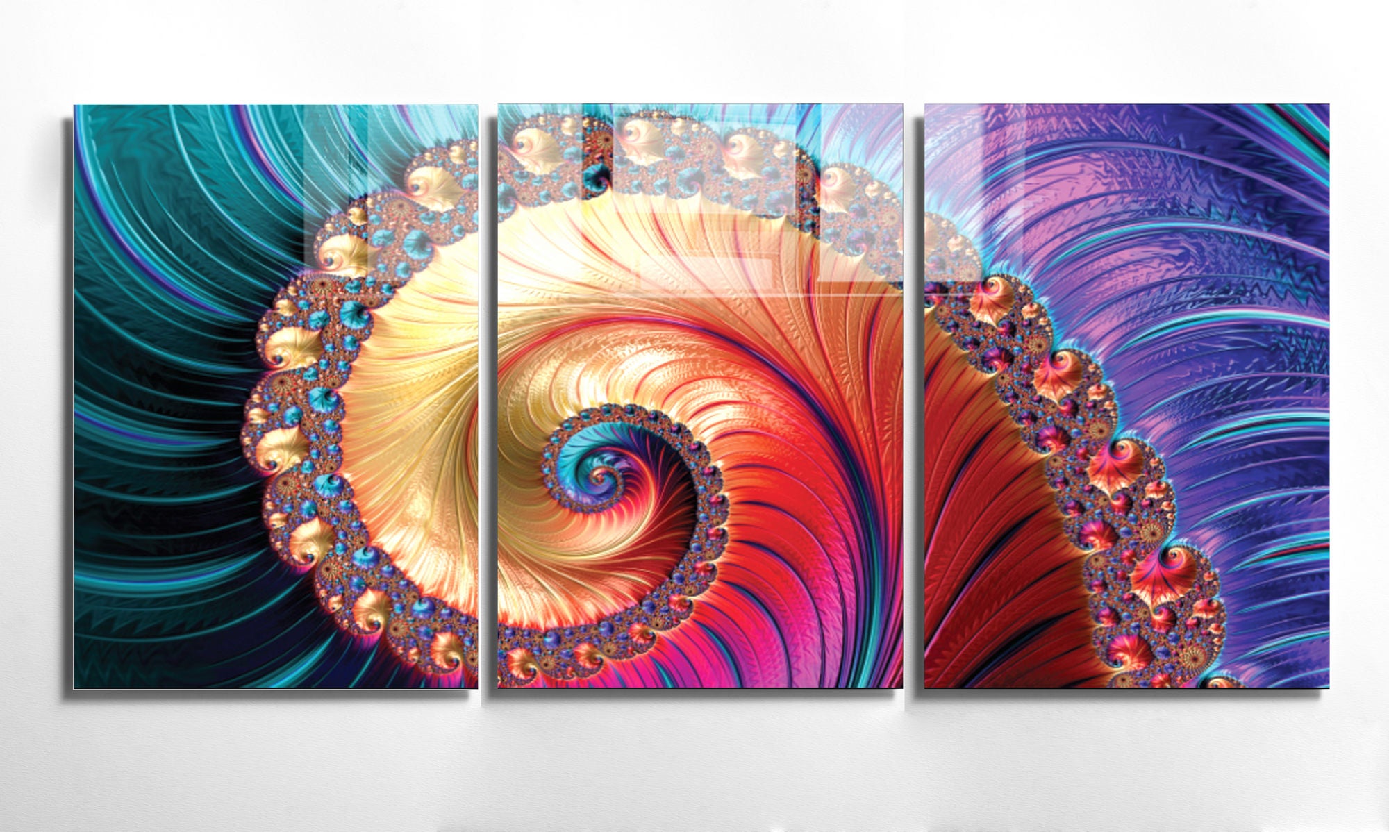 Conjunto de 3 Quadros Decorativos em Vidro Temperado Multicolor - 30x45cm - Arte Moderna para Decoração de Interiores