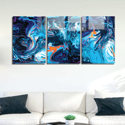 Conjunto de 3 Quadros Decorativos em Vidro Temperado Multicolor - 50x70cm - Arte Moderna para Decoração de Interiores