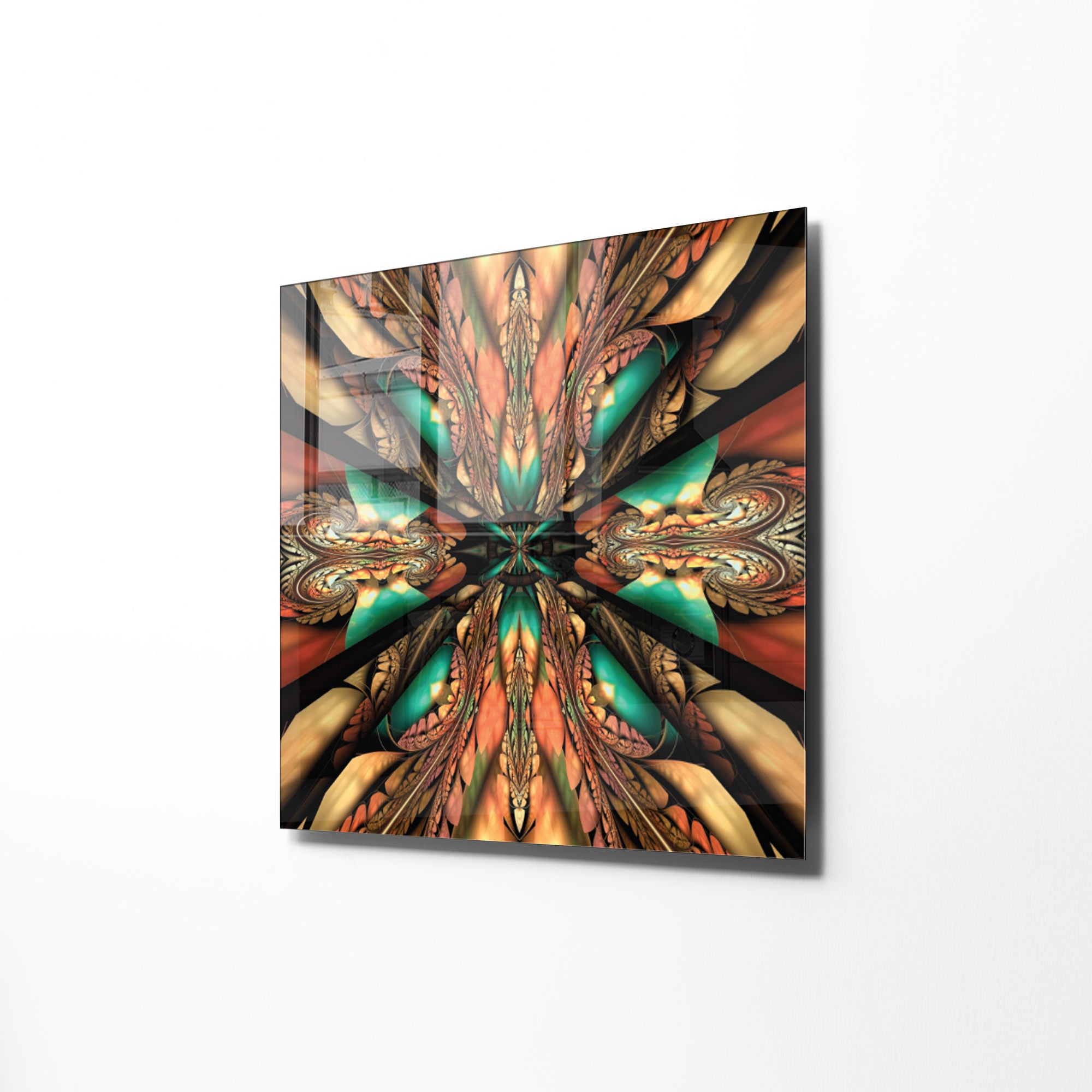 Quadro Decorativo em Vidro Temperado Multicolor 60x60cm - Arte Moderna para Transformar o Seu Espaço