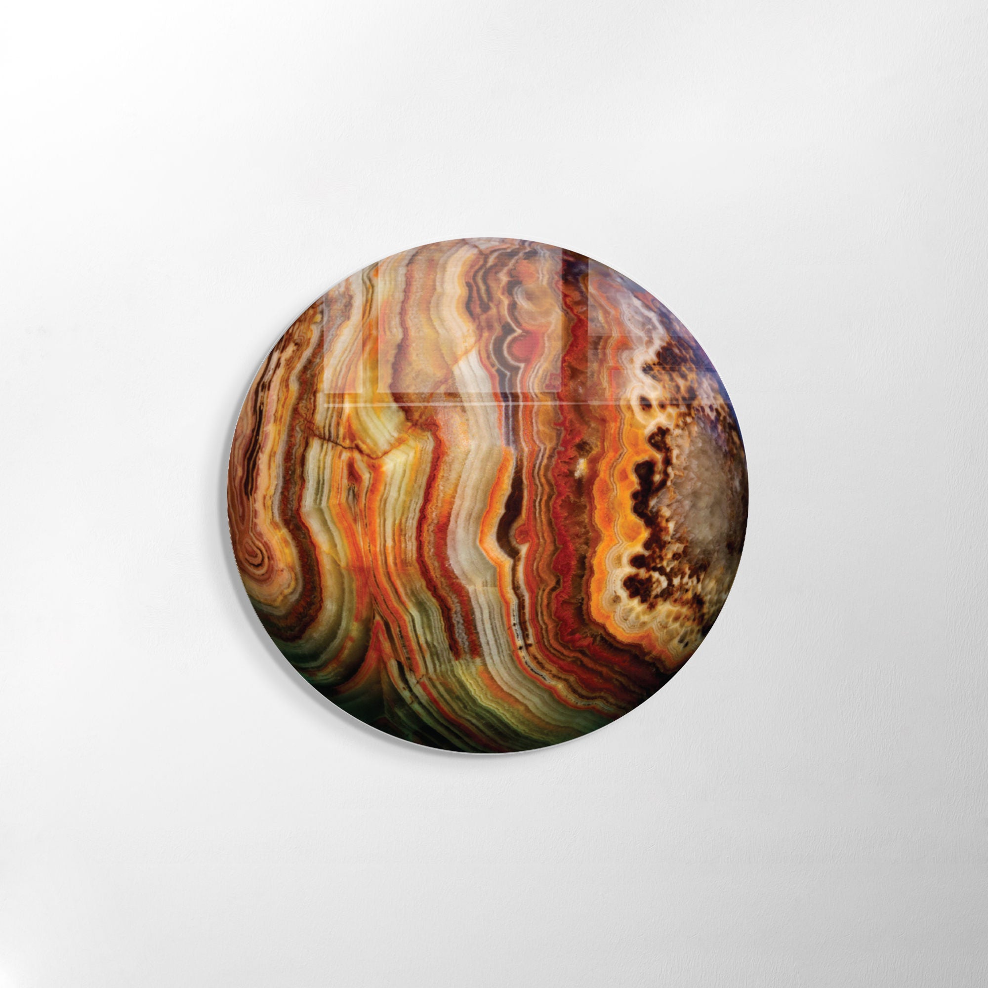 Pintura Decorativa em Vidro Temperado Multicolor - 60cm de Diâmetro, Espessura 4mm