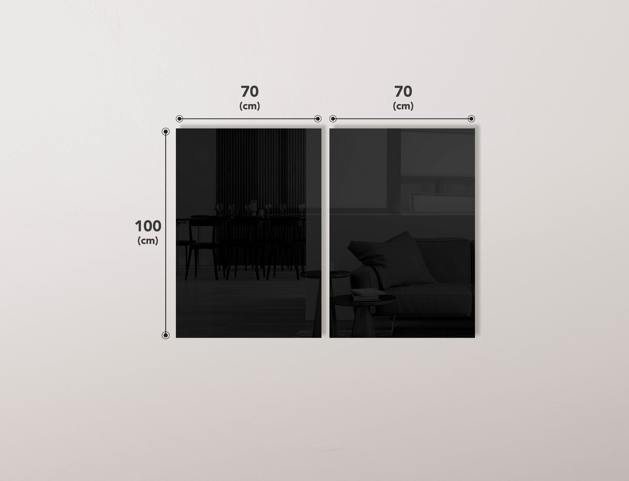 Conjunto de 2 Quadros Decorativos em Vidro Temperado Multicolor 70x100cm - Arte Moderna para Decoração de Interiores