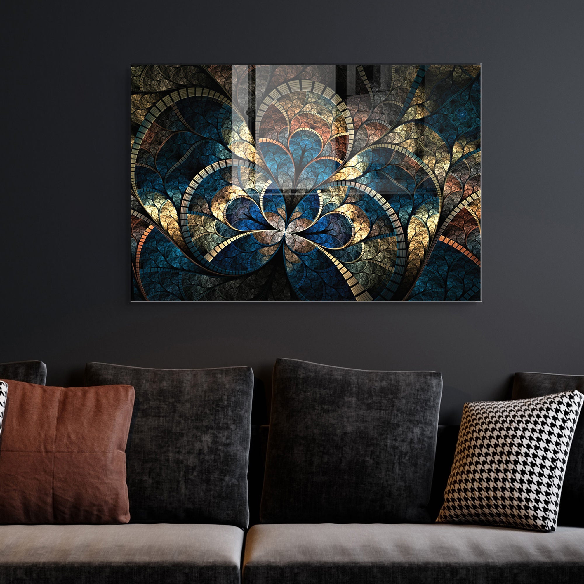 Quadro Decorativo em Vidro Temperado Multicolor 30x45cm - Arte Moderna para Decoração de Interiores