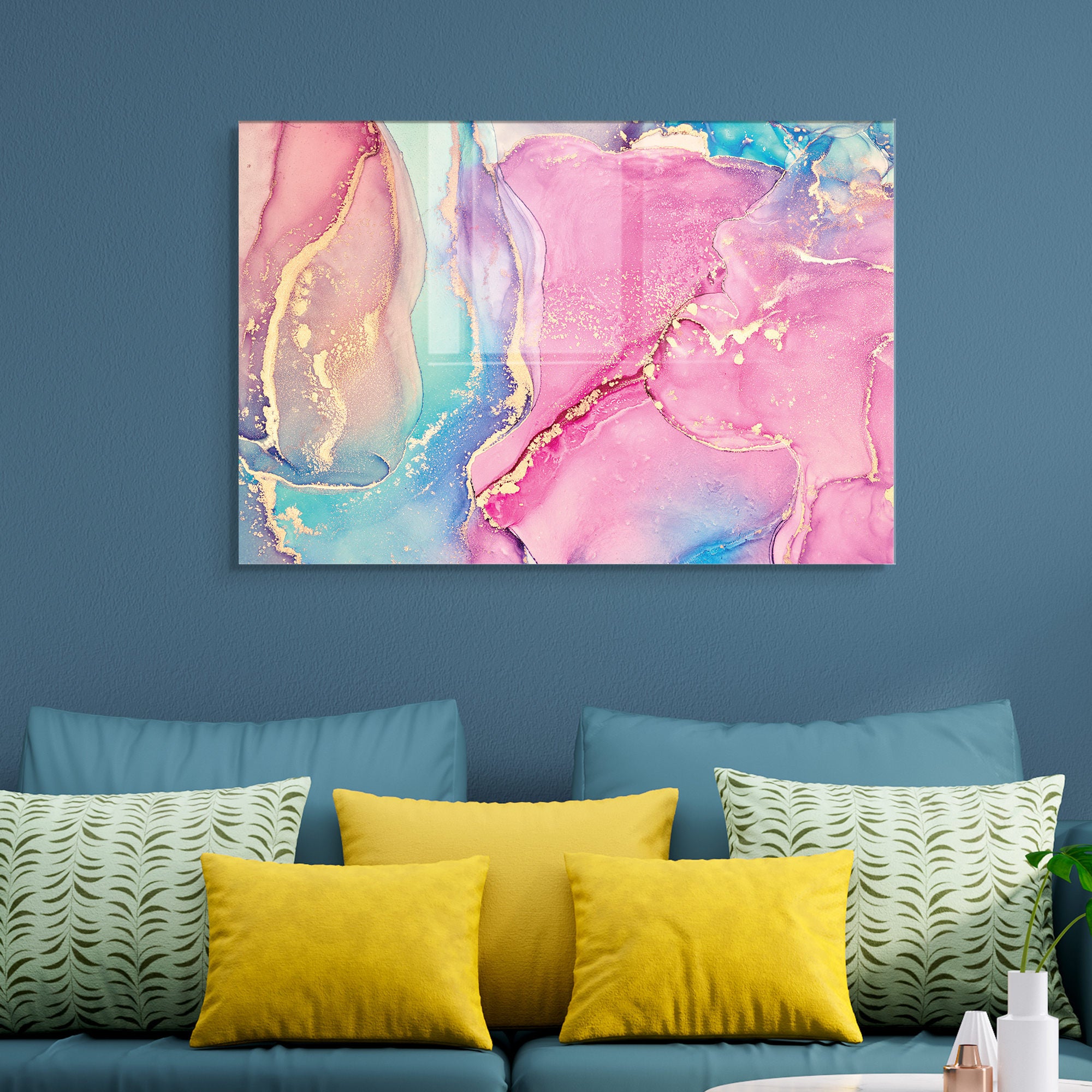 Quadro Decorativo em Vidro Temperado Multicolor 45x65cm - Arte Moderna para Transformar o Seu Espaço