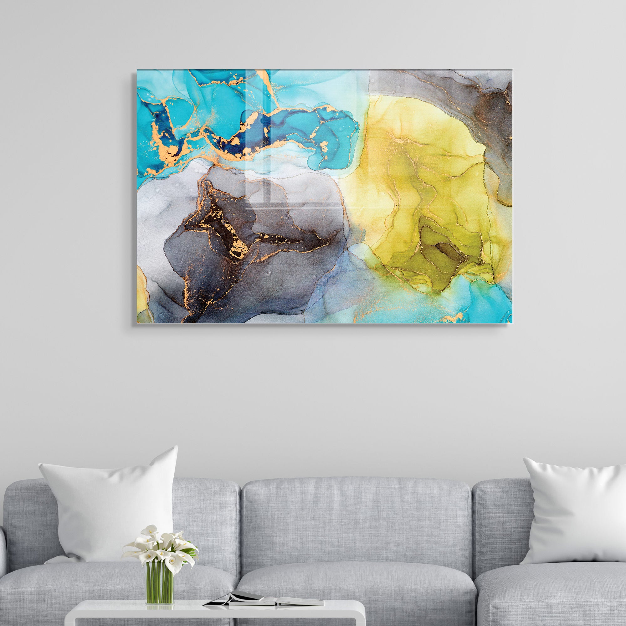 Quadro Decorativo em Vidro Temperado Multicolor 45x65cm - Arte Moderna para Transformar o Seu Espaço