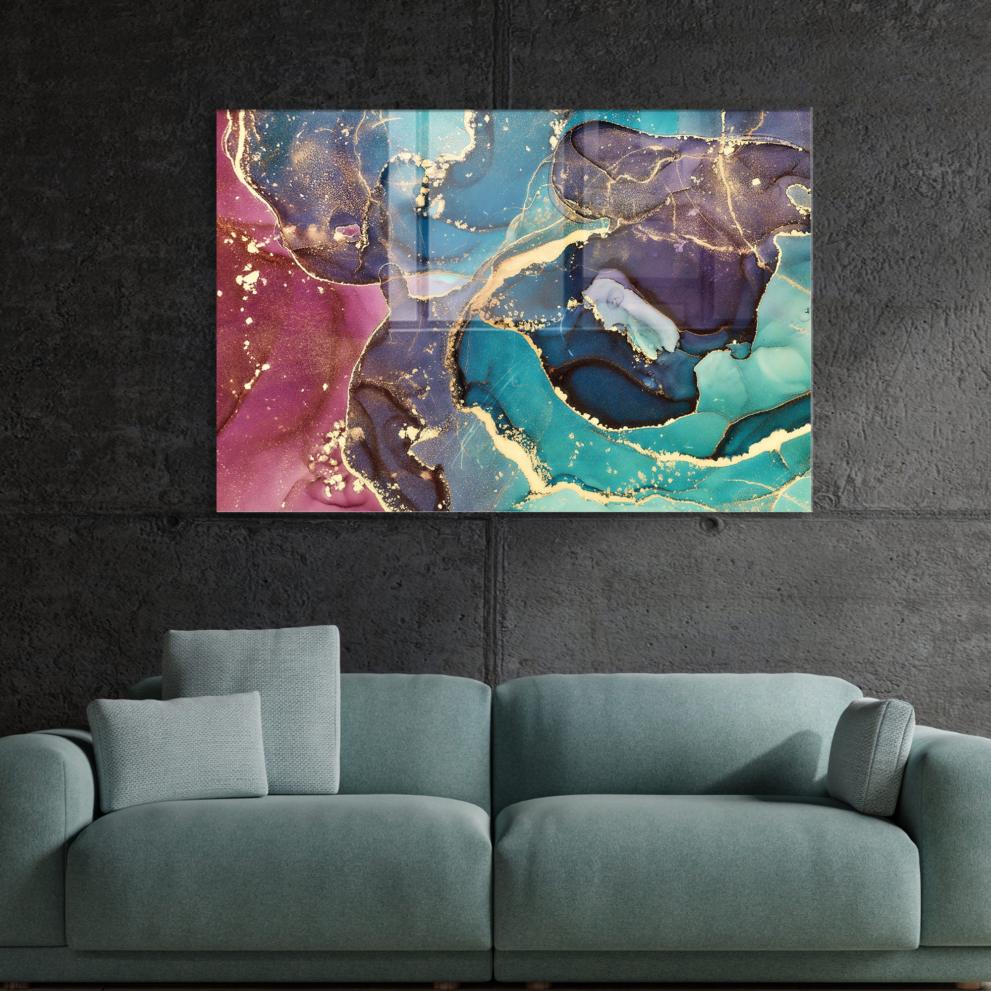 Quadro Decorativo em Vidro Temperado Multicolor 30x45cm - Arte Moderna para Decoração de Interiores