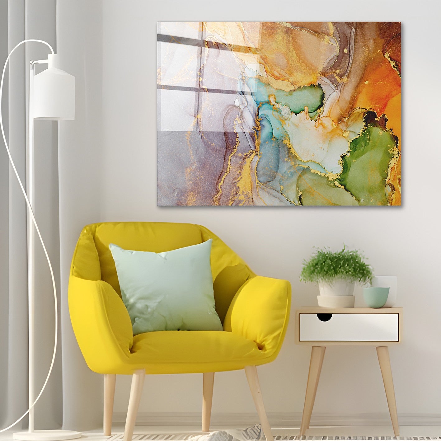 Quadro Decorativo em Vidro Temperado Multicolor 70x100cm - Arte Moderna para Transformar o Seu Espaço
