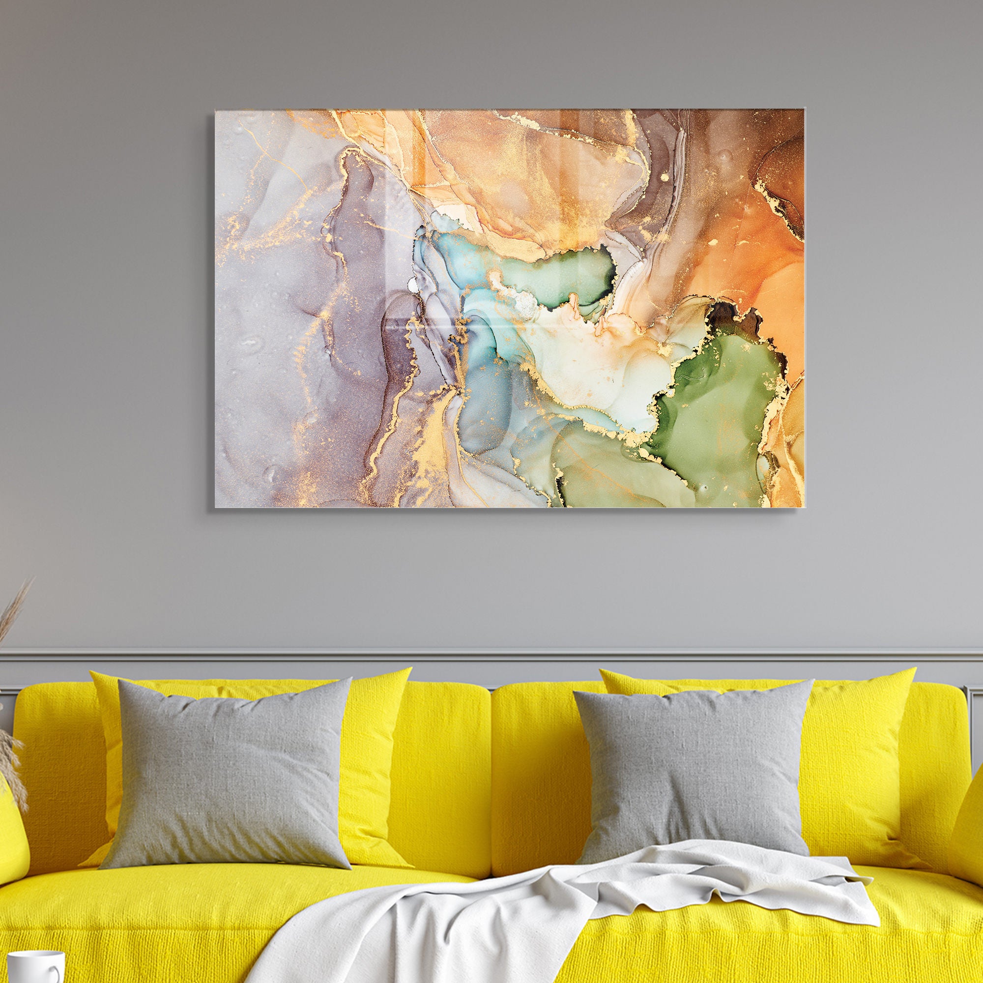 Quadro Decorativo em Vidro Temperado Multicolor 30x45cm - Arte Moderna para Decoração de Interiores