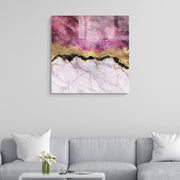 Pintura Decorativa em Vidro Temperado Multicolor 40x40cm - Arte Moderna para Decoração de Interiores