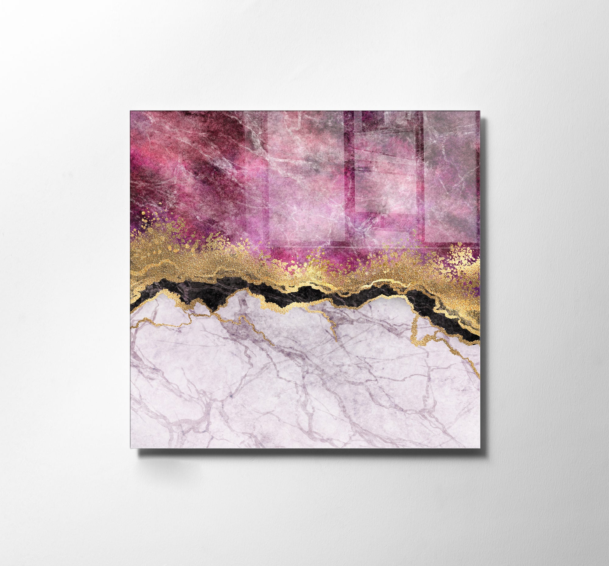 Pintura Decorativa em Vidro Temperado Multicolor 40x40cm - Arte Moderna para Decoração de Interiores