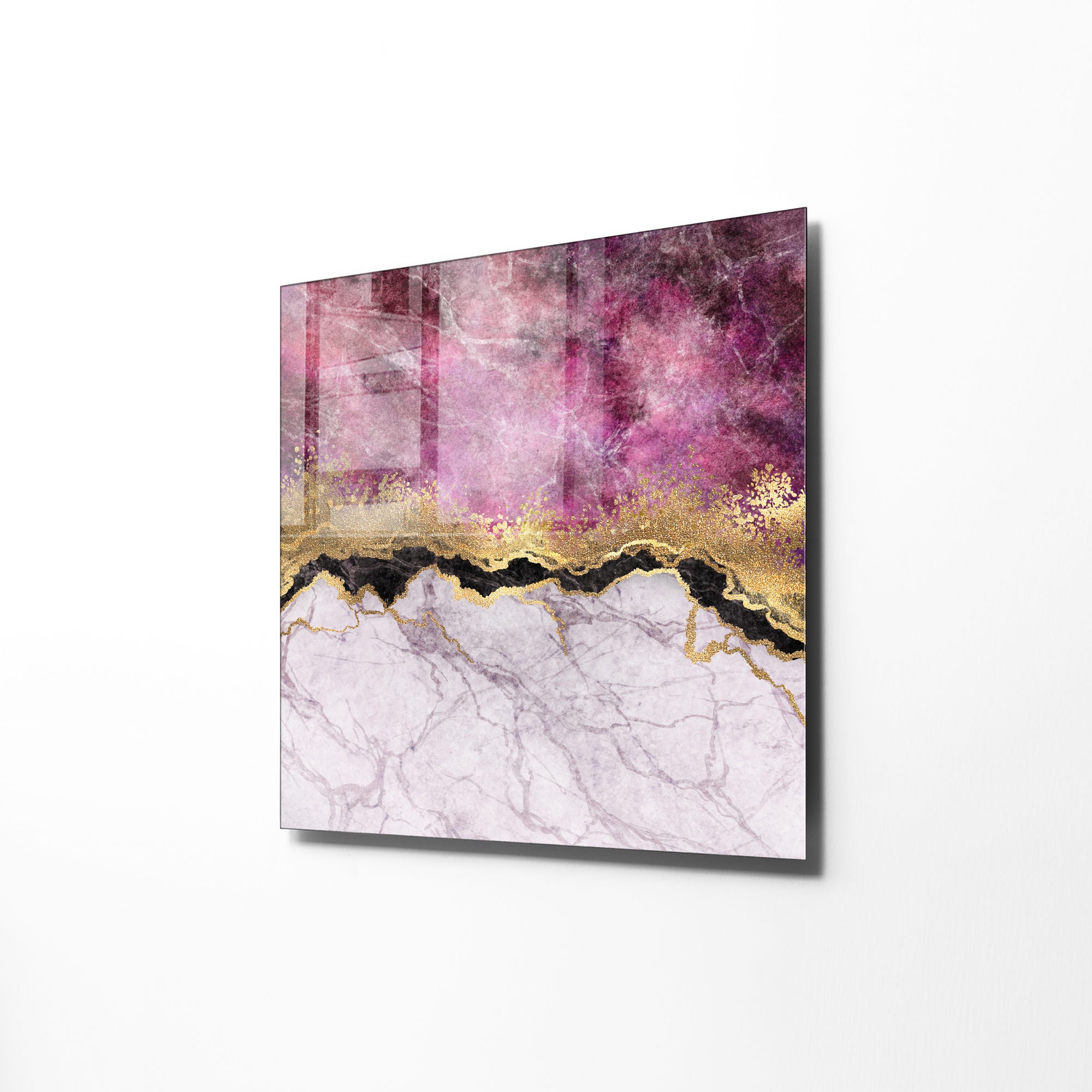 Pintura Decorativa em Vidro Temperado Multicolor 40x40cm - Arte Moderna para Decoração de Interiores