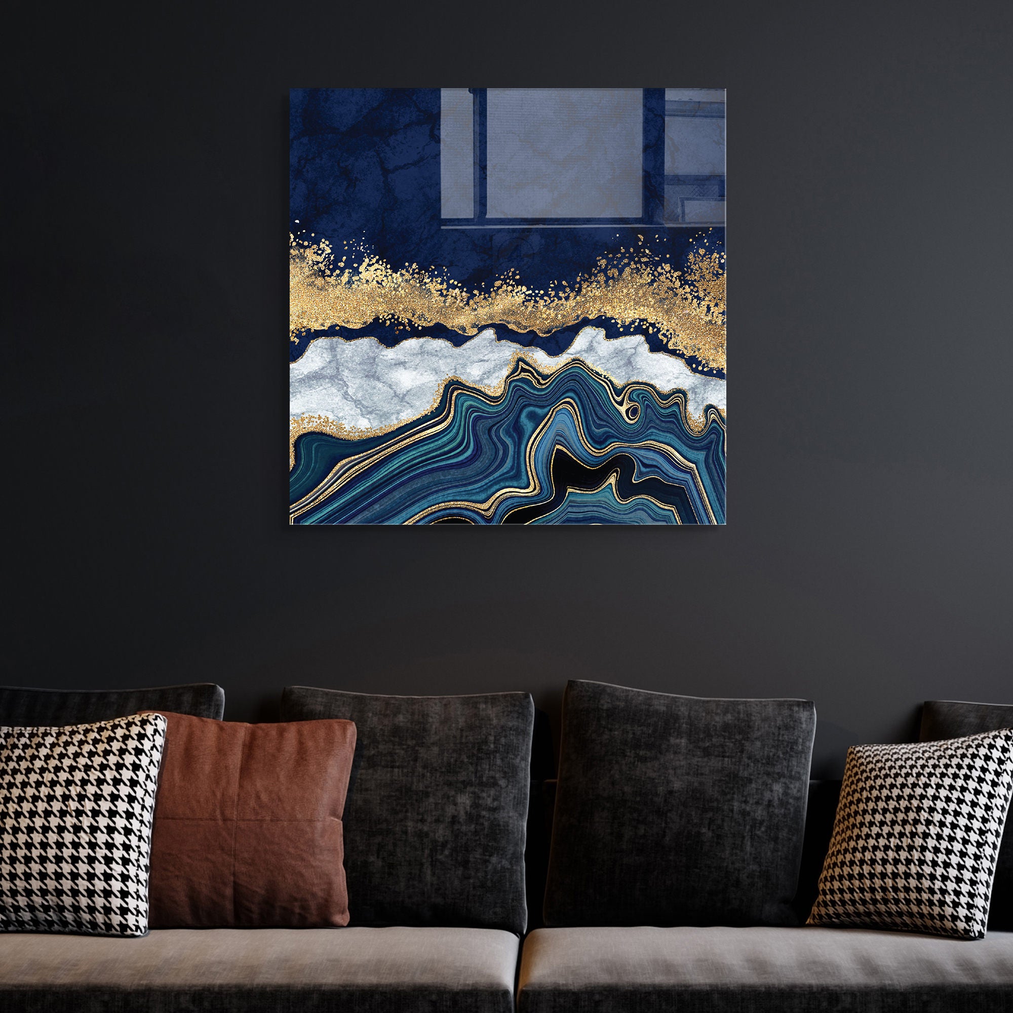 Quadro Decorativo em Vidro Temperado Multicolor 60x60cm - Arte Moderna para Transformar o Seu Espaço