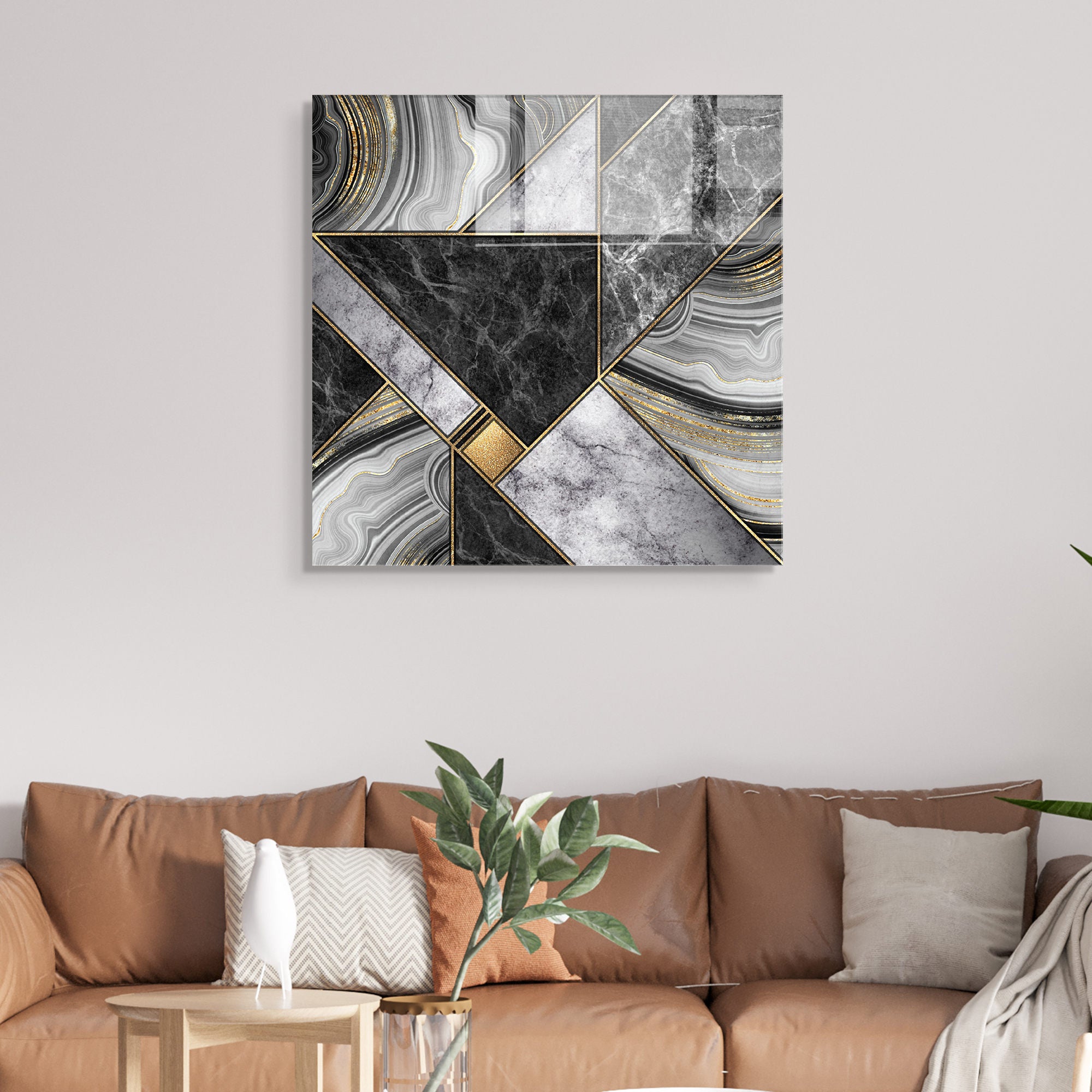 Quadro Decorativo em Vidro Temperado Multicolor 60x60cm - Arte Moderna para Transformar o Seu Espaço