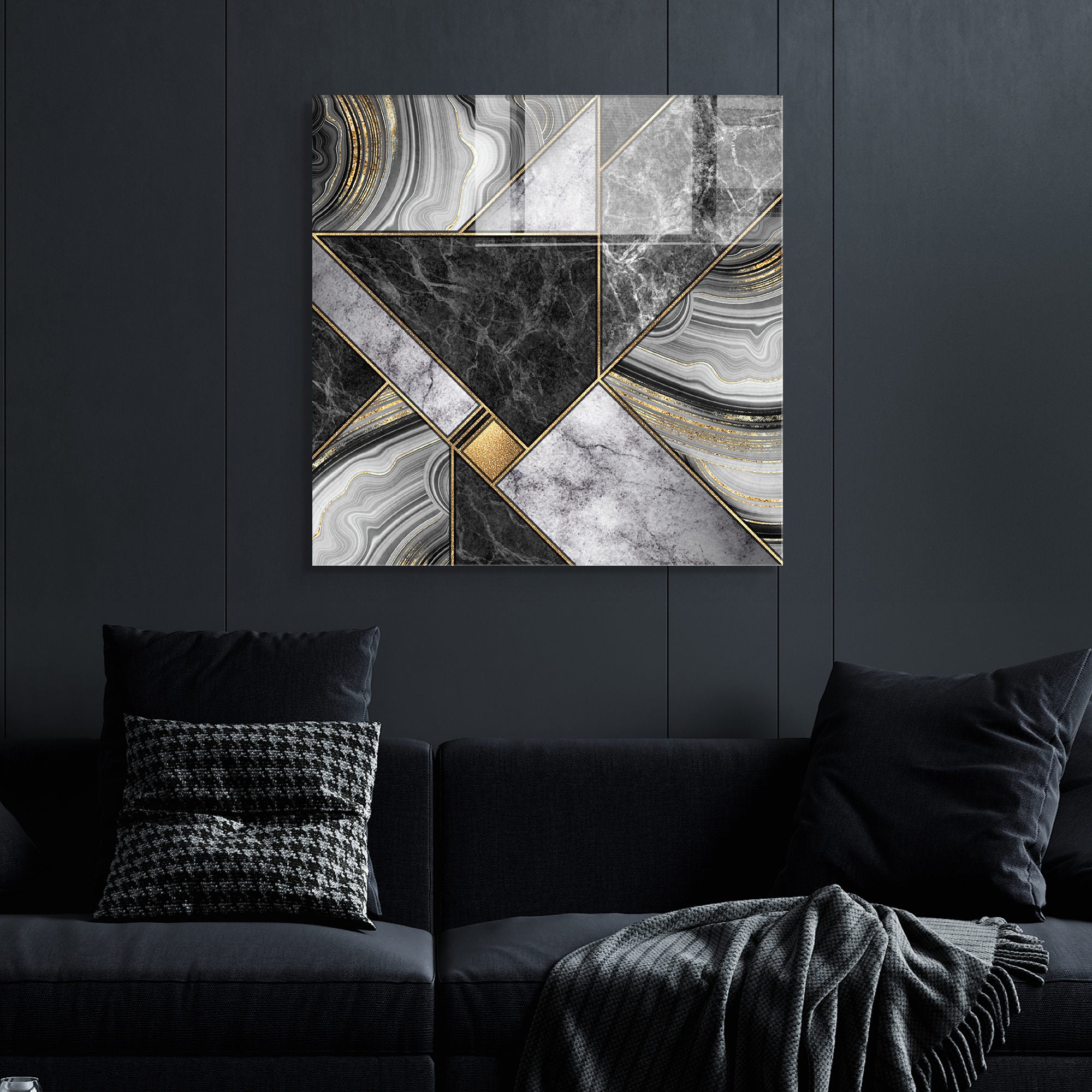 Quadro Decorativo em Vidro Temperado Multicolor 60x60cm - Arte Moderna para Transformar o Seu Espaço