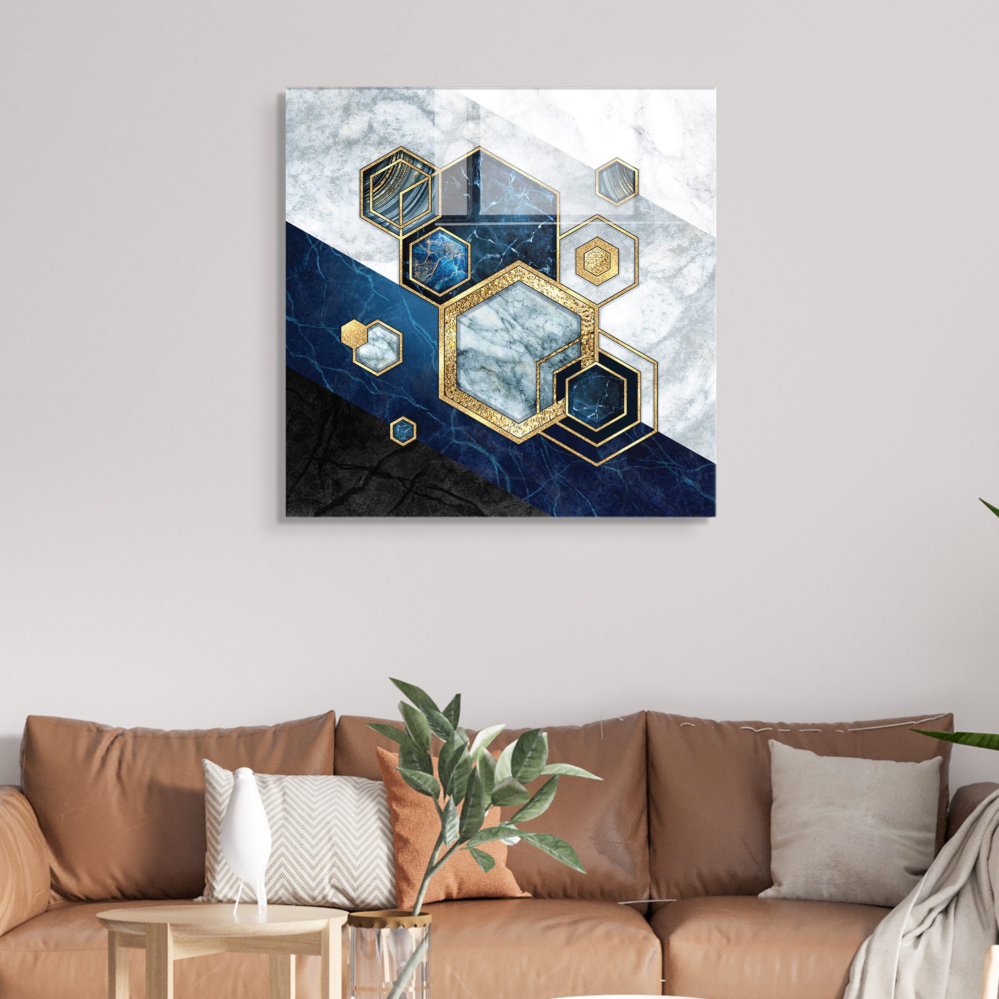 Quadro Decorativo em Vidro Temperado Multicolor 60x60cm - Arte Moderna para Transformar o Seu Espaço