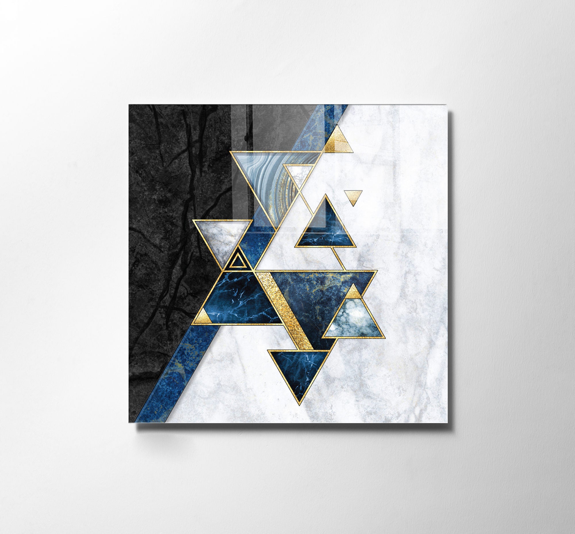 Pintura Decorativa em Vidro Temperado Multicolor 40x40cm - Arte Moderna para Decoração de Interiores