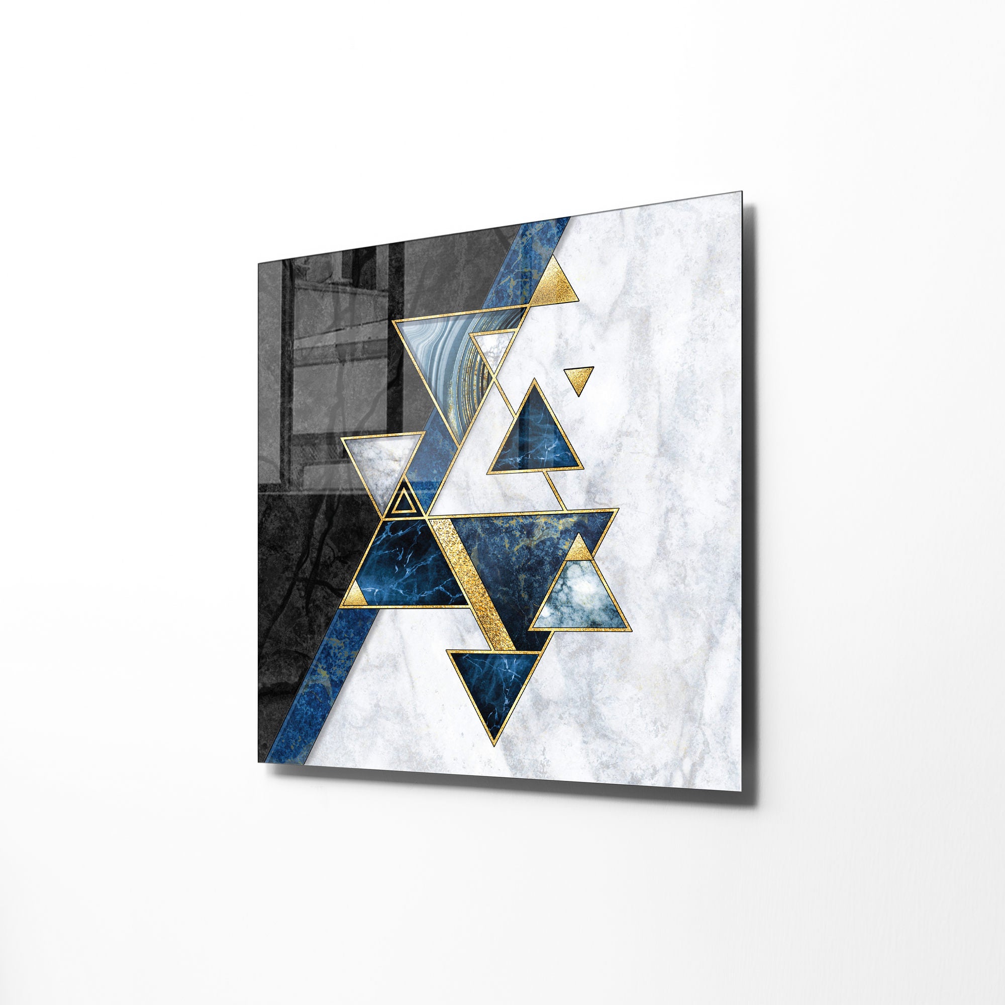 Pintura Decorativa em Vidro Temperado Multicolor 40x40cm - Arte Moderna para Decoração de Interiores