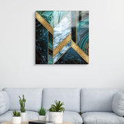 Pintura Decorativa em Vidro Temperado Multicolor 40x40cm - Arte Moderna para Decoração de Interiores