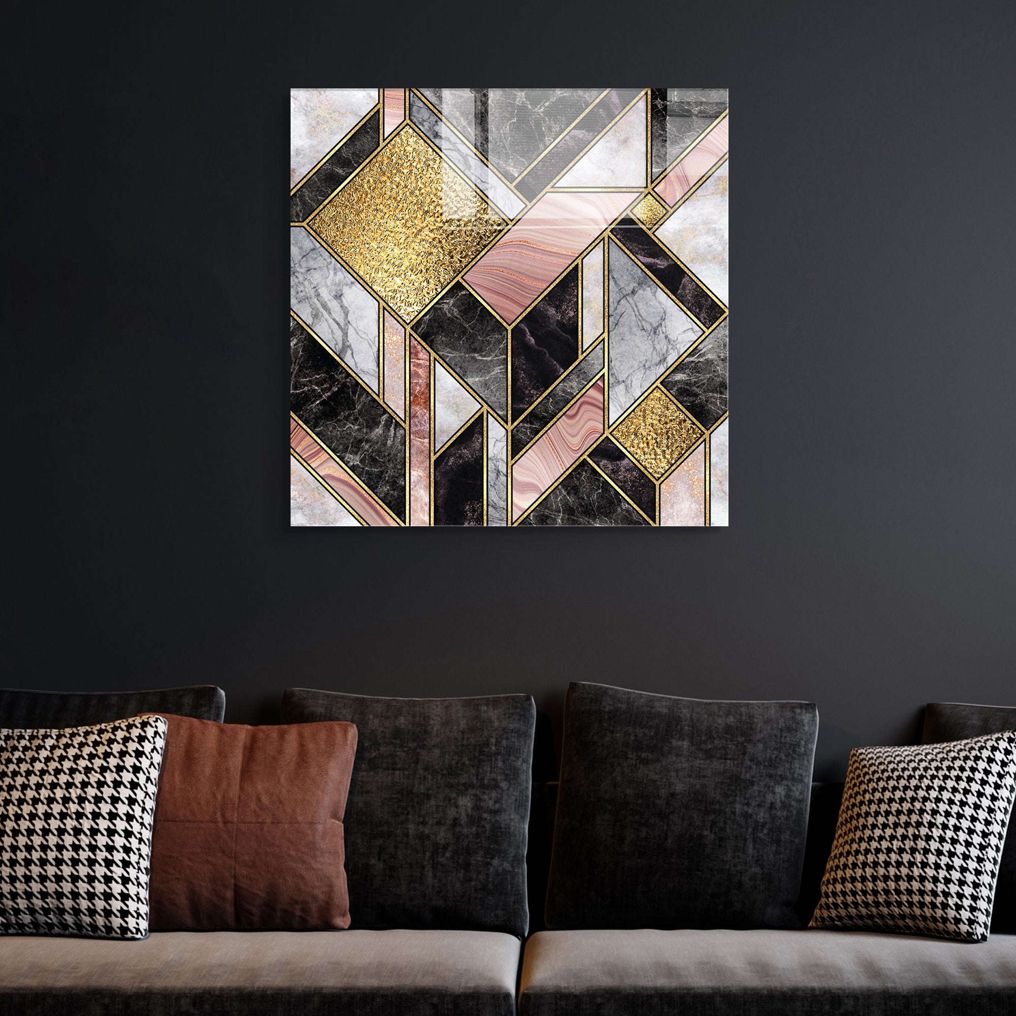 Quadro Decorativo em Vidro Temperado Multicolor 60x60cm - Arte Moderna para Transformar o Seu Espaço