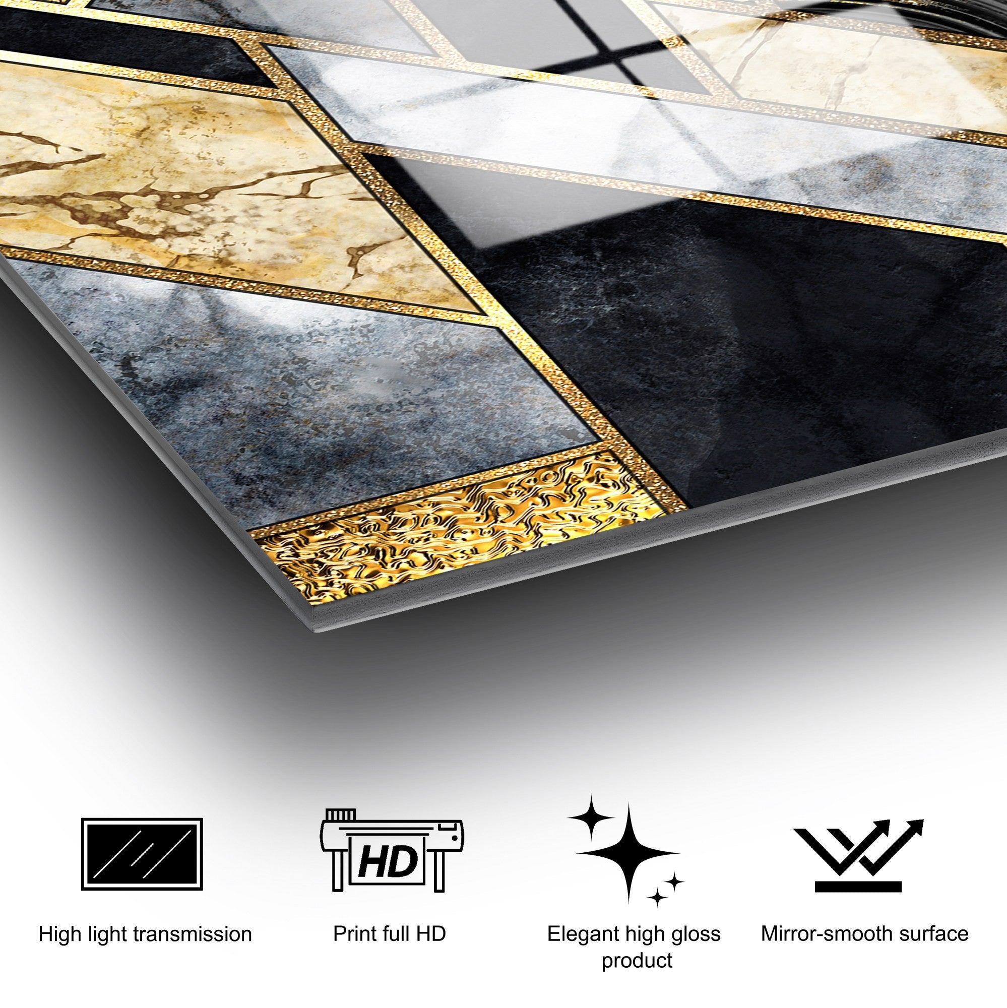 Pintura decorativa em vidro temperado – 70 x 100 cm – 4 mm de espessura