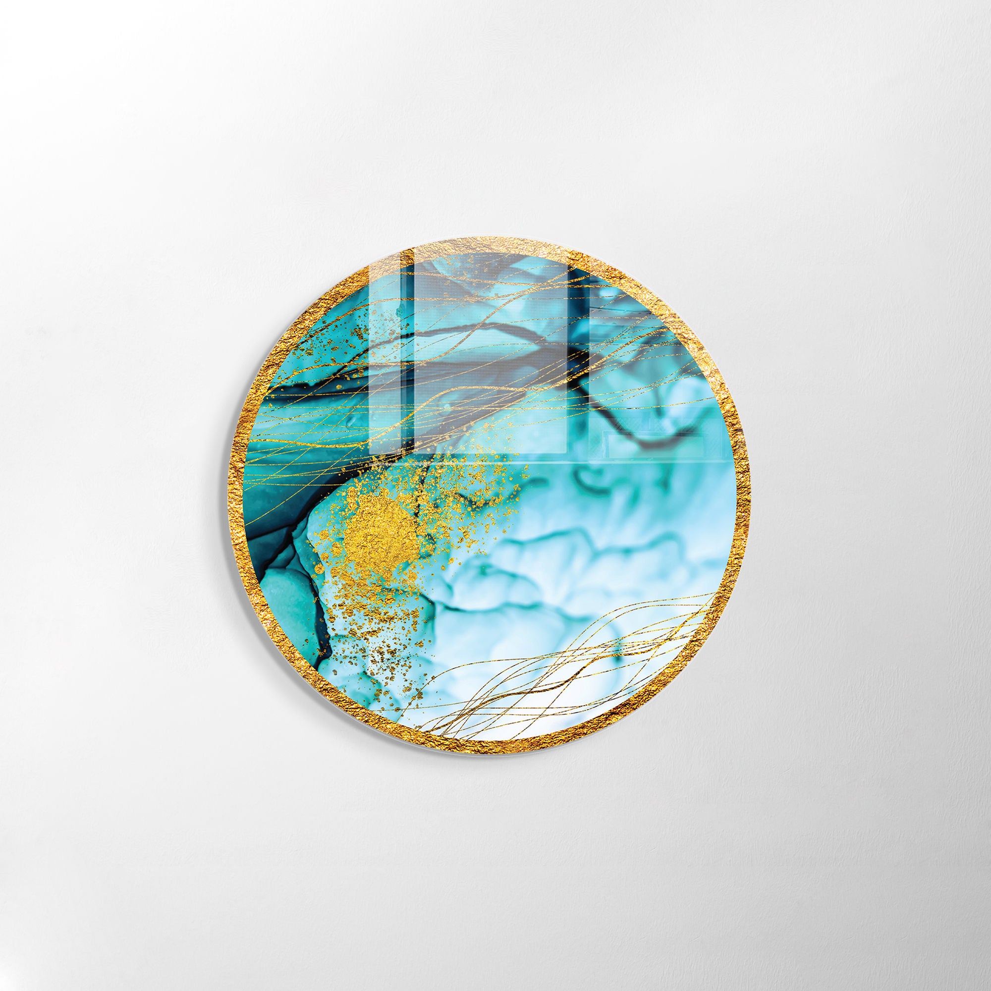 Pintura Decorativa em Vidro Temperado Multicolor - 60cm de Diâmetro, Espessura 4mm