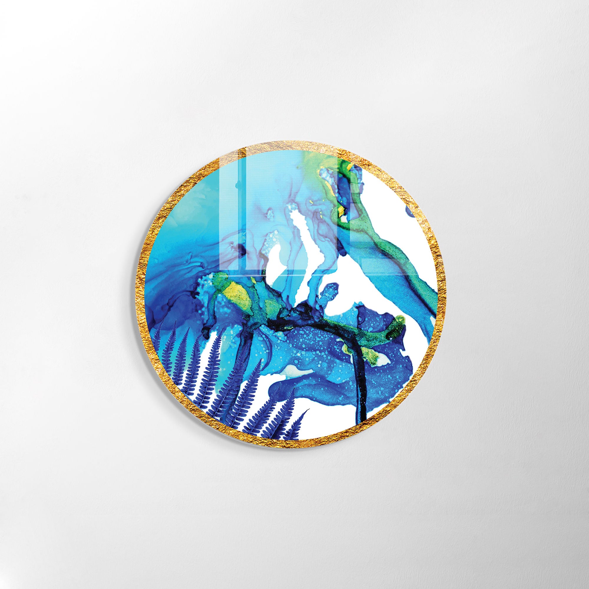 Pintura Decorativa em Vidro Temperado Multicolor - 60cm de Diâmetro, Espessura 4mm