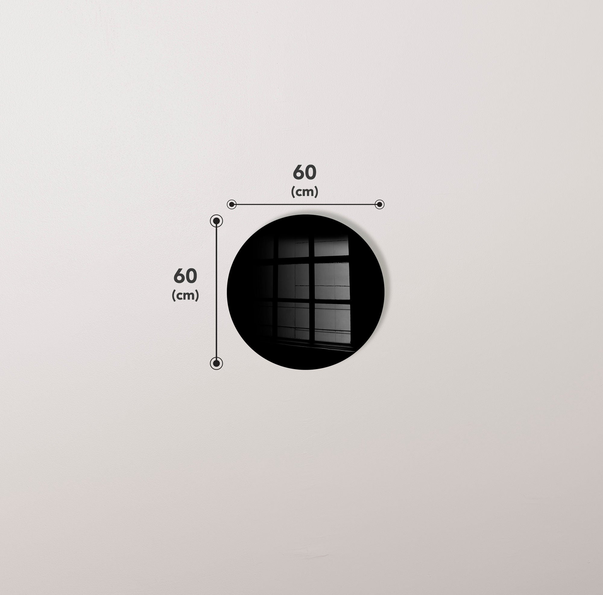 Pintura Decorativa em Vidro Temperado Multicolor - 60cm de Diâmetro, Espessura 4mm