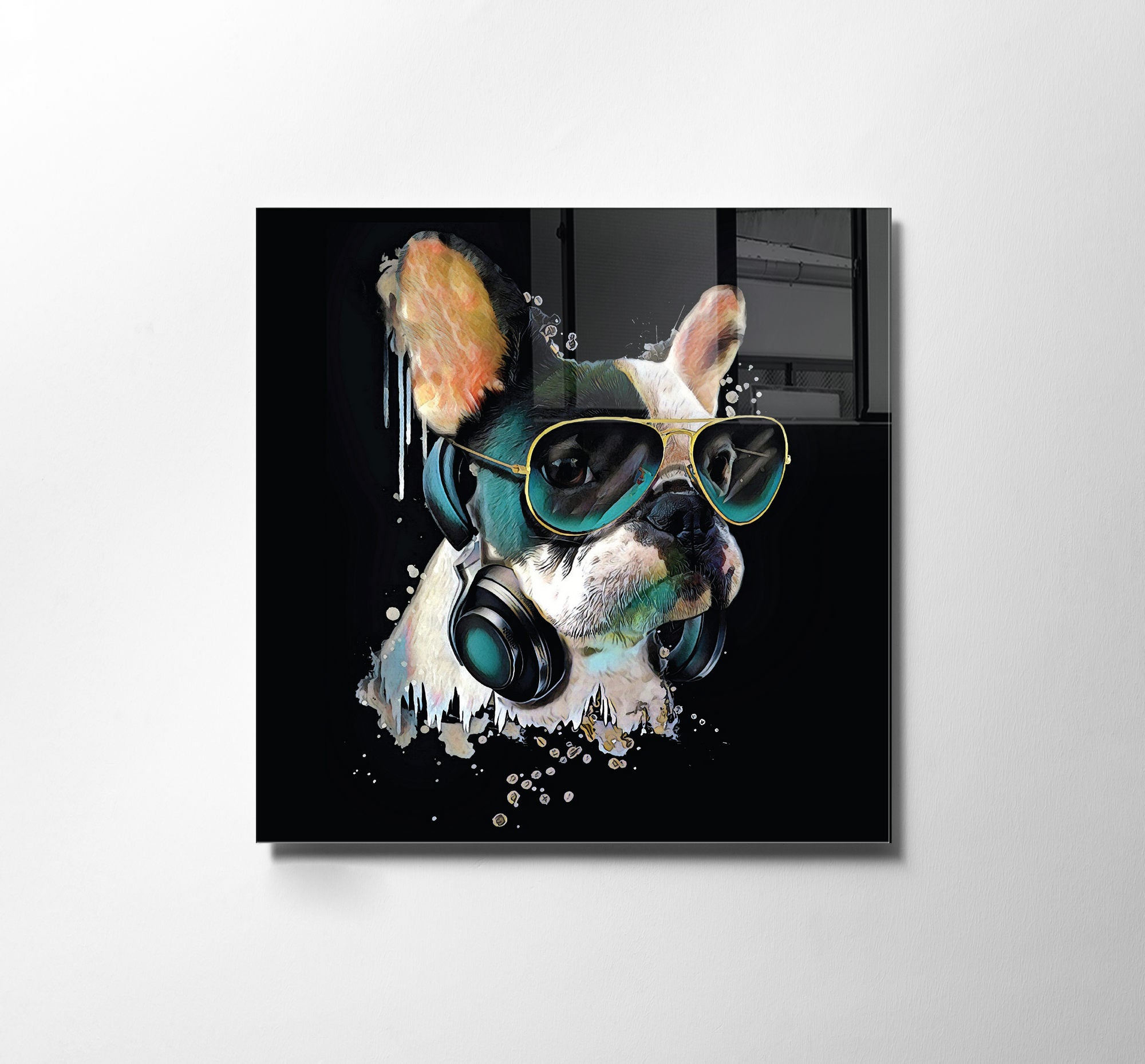 Pintura Decorativa em Vidro Temperado Multicolor 40x40cm - Arte Moderna para Decoração de Interiores