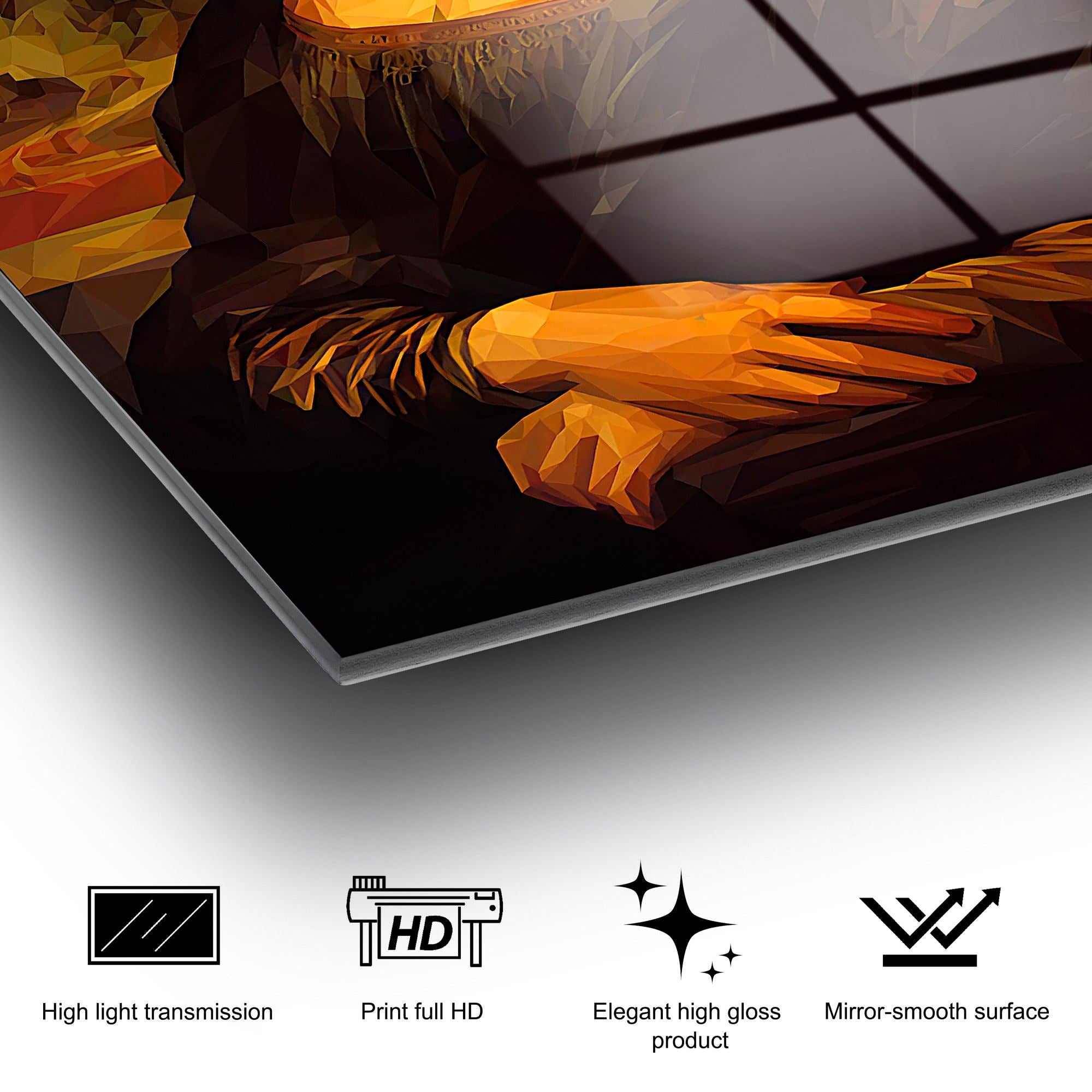 Arte Decorativa em Vidro Temperado UV-034 - Pintura Multicolor 70x100cm - Qualidade Premium 4mm