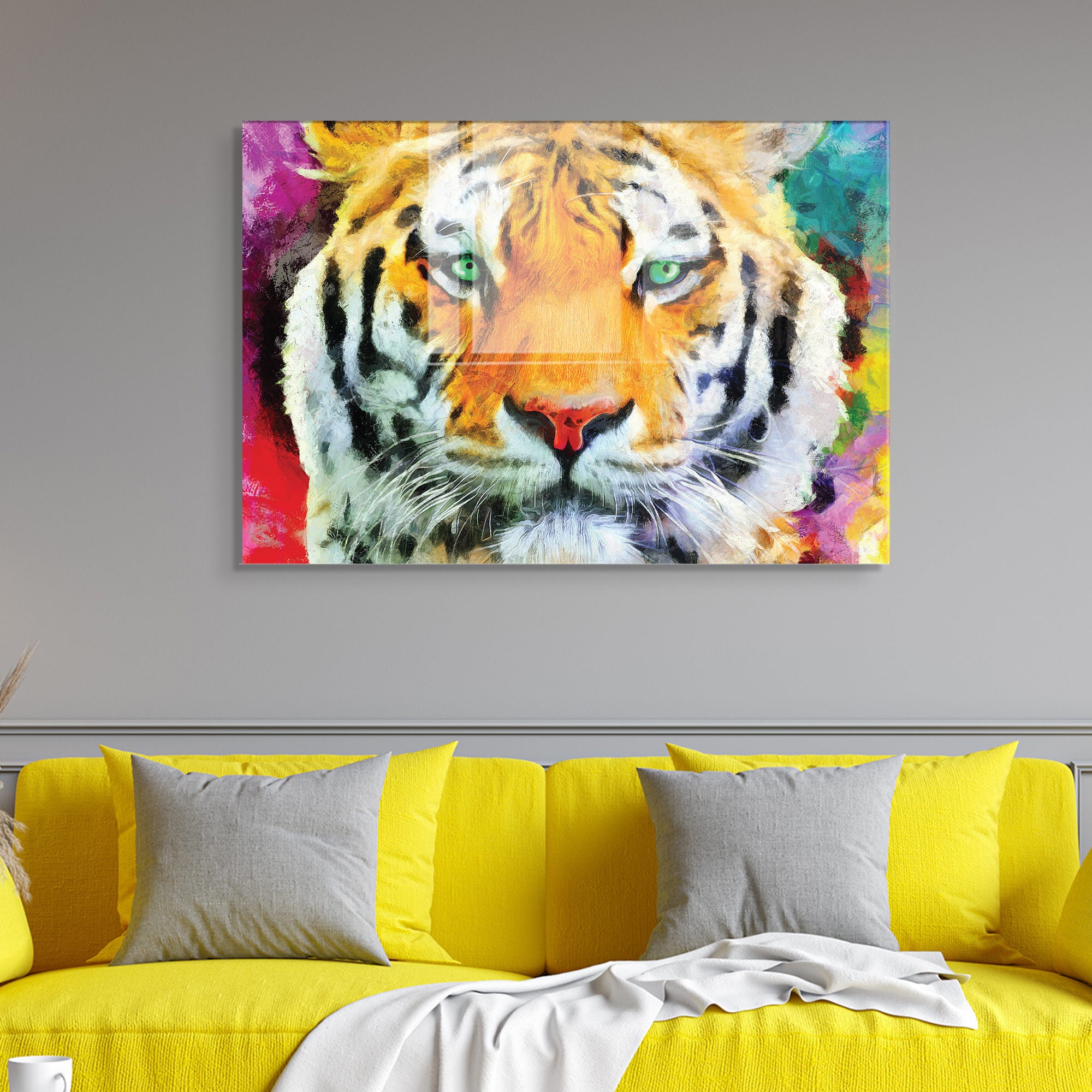 Quadro Decorativo em Vidro Temperado Multicolor 50x70cm - Arte Moderna para Transformar o Seu Espaço