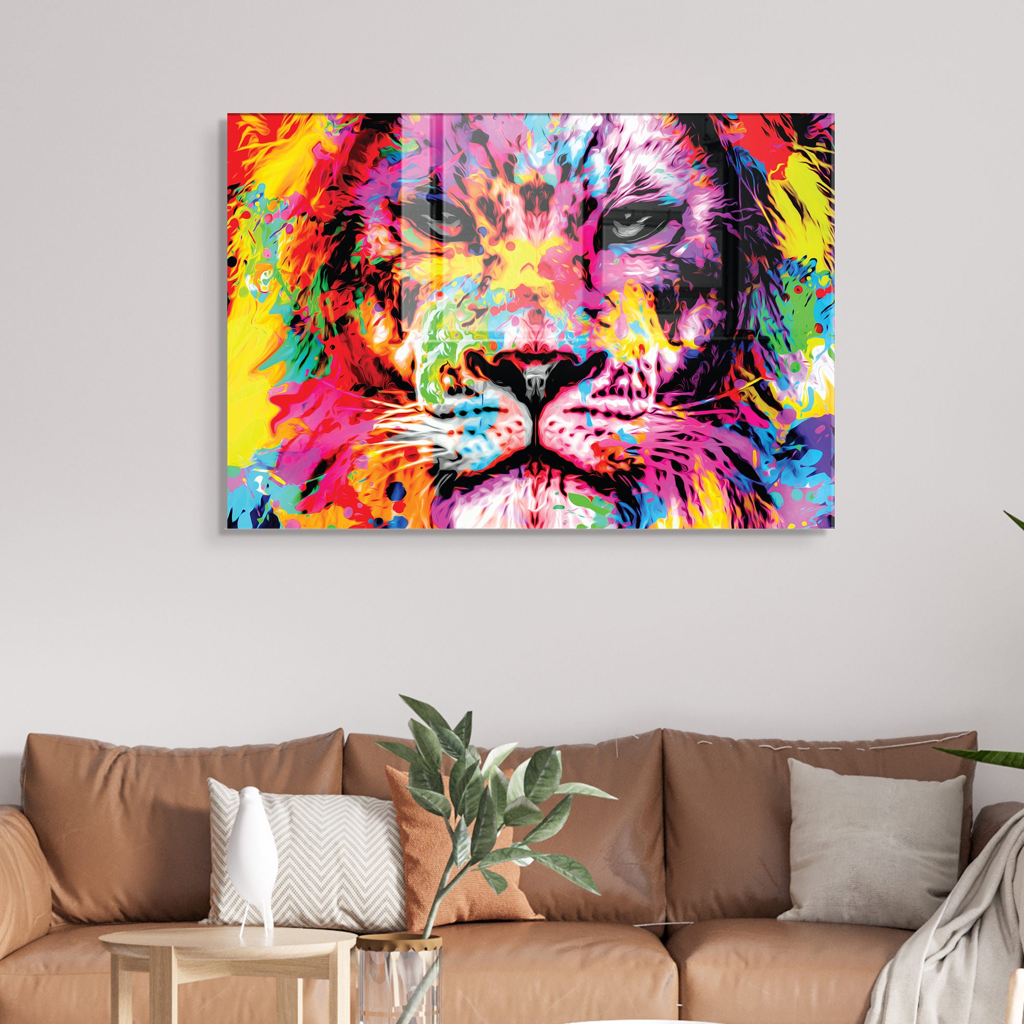 Quadro Decorativo em Vidro Temperado Multicolor 50x70cm - Arte Moderna para Transformar o Seu Espaço