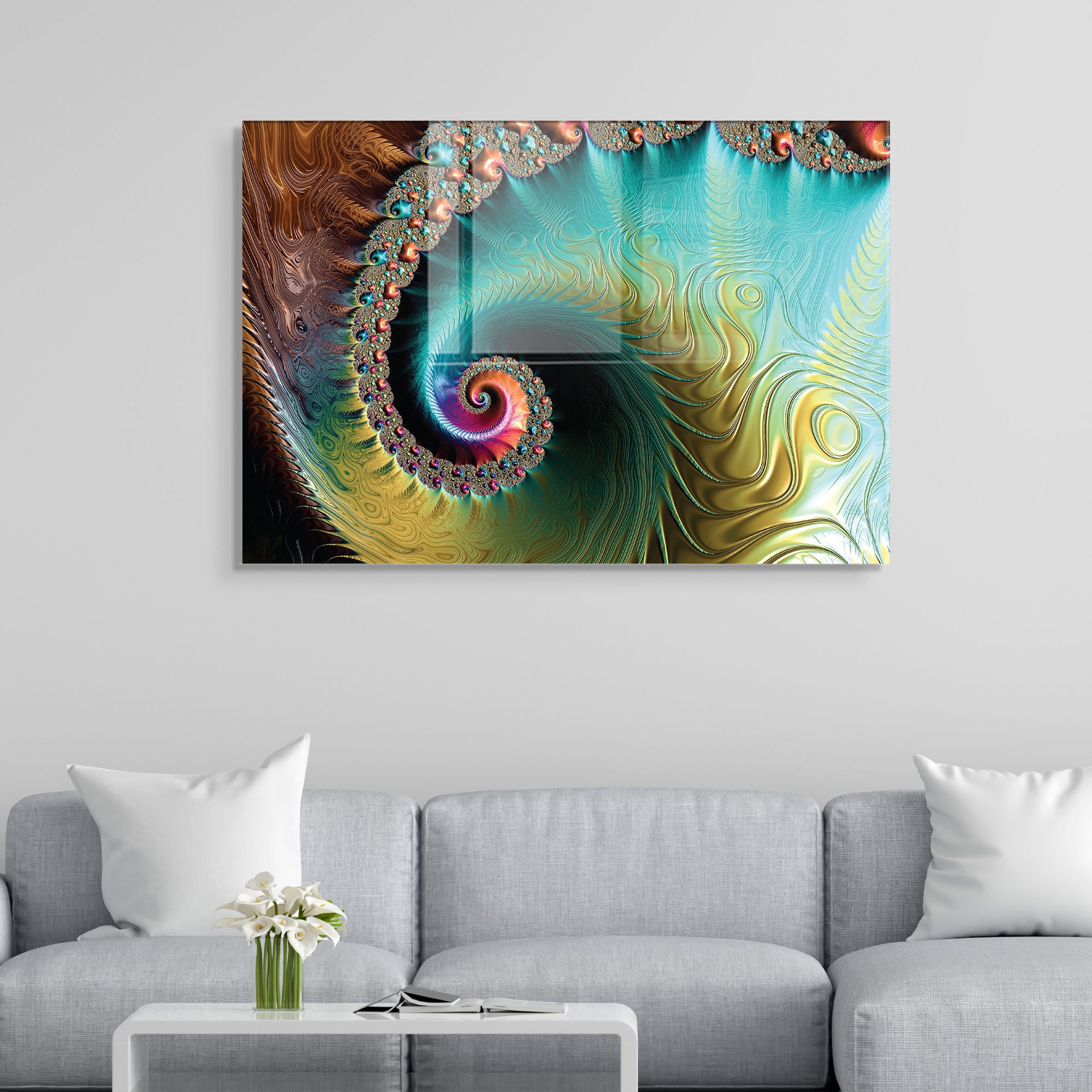 Quadro Decorativo em Vidro Temperado Multicolor 45x65cm - Arte Moderna para Transformar o Seu Espaço