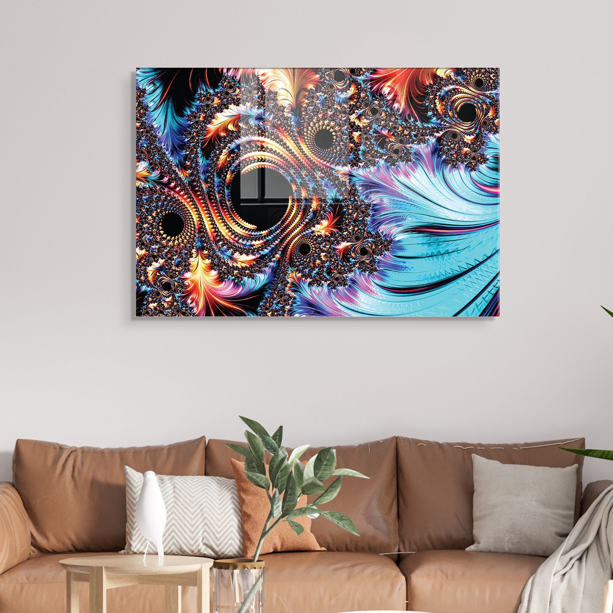 Quadro Decorativo em Vidro Temperado Multicolor 70x100cm - Arte Moderna para Transformar o Seu Espaço