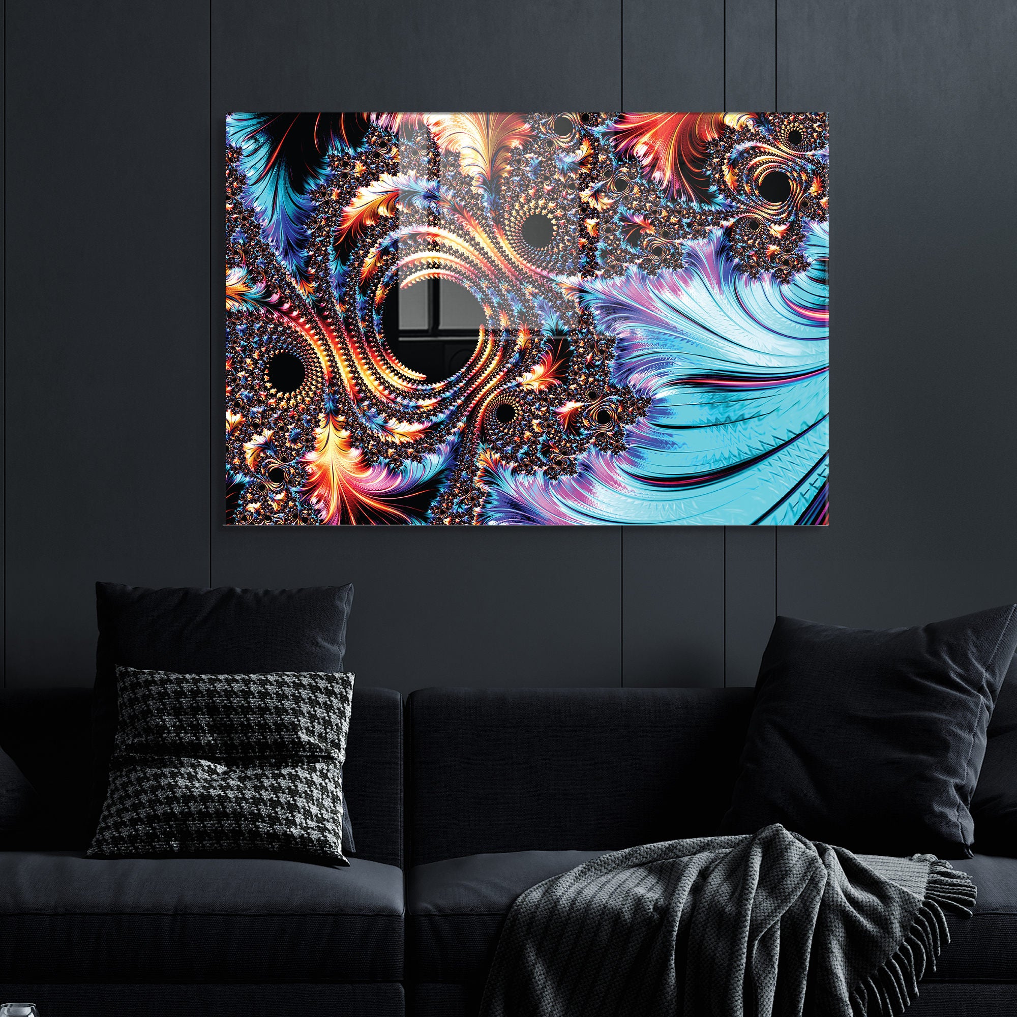 Quadro Decorativo em Vidro Temperado Multicolor 30x45cm - Arte Moderna para Decoração de Interiores