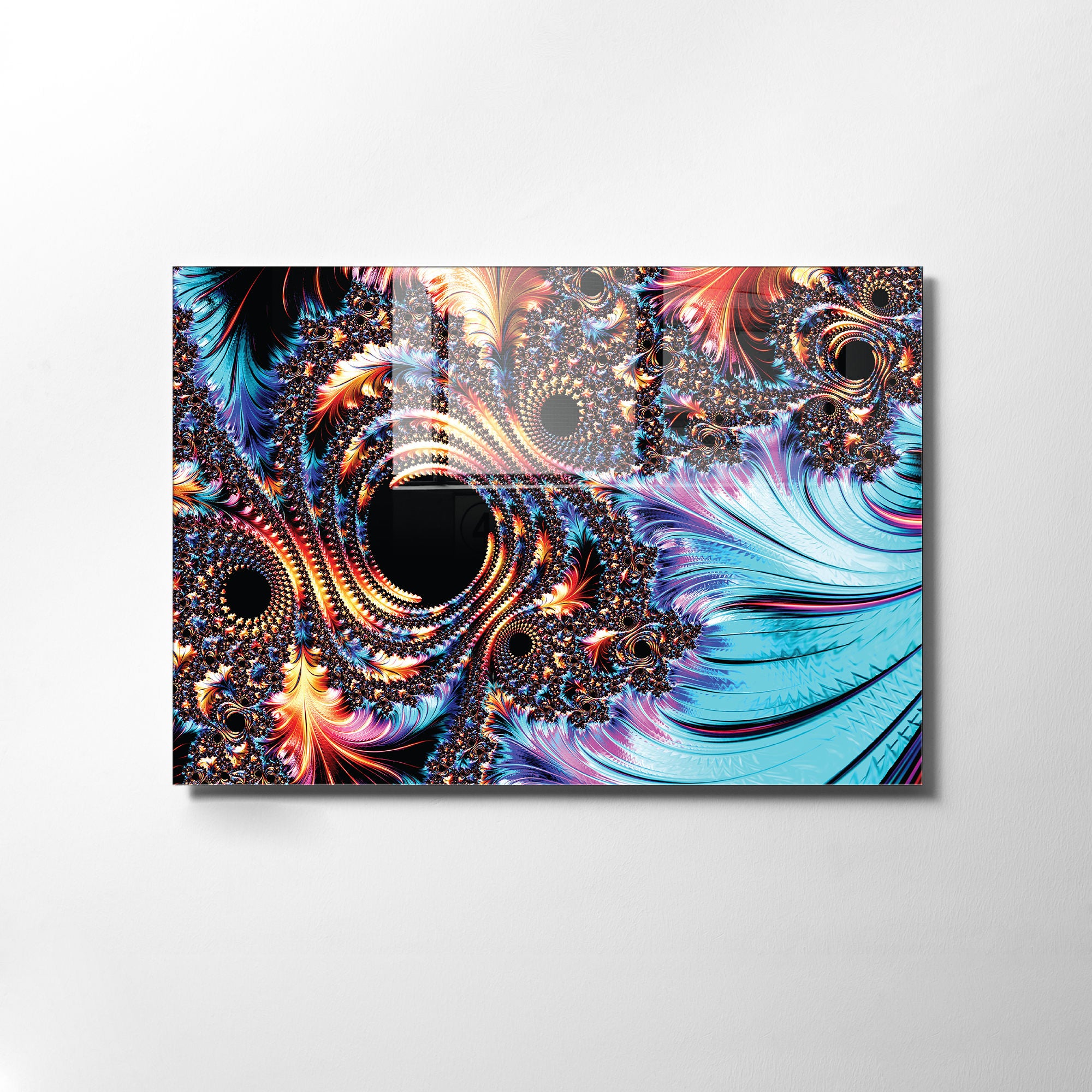 Quadro Decorativo em Vidro Temperado Multicolor 30x45cm - Arte Moderna para Decoração de Interiores