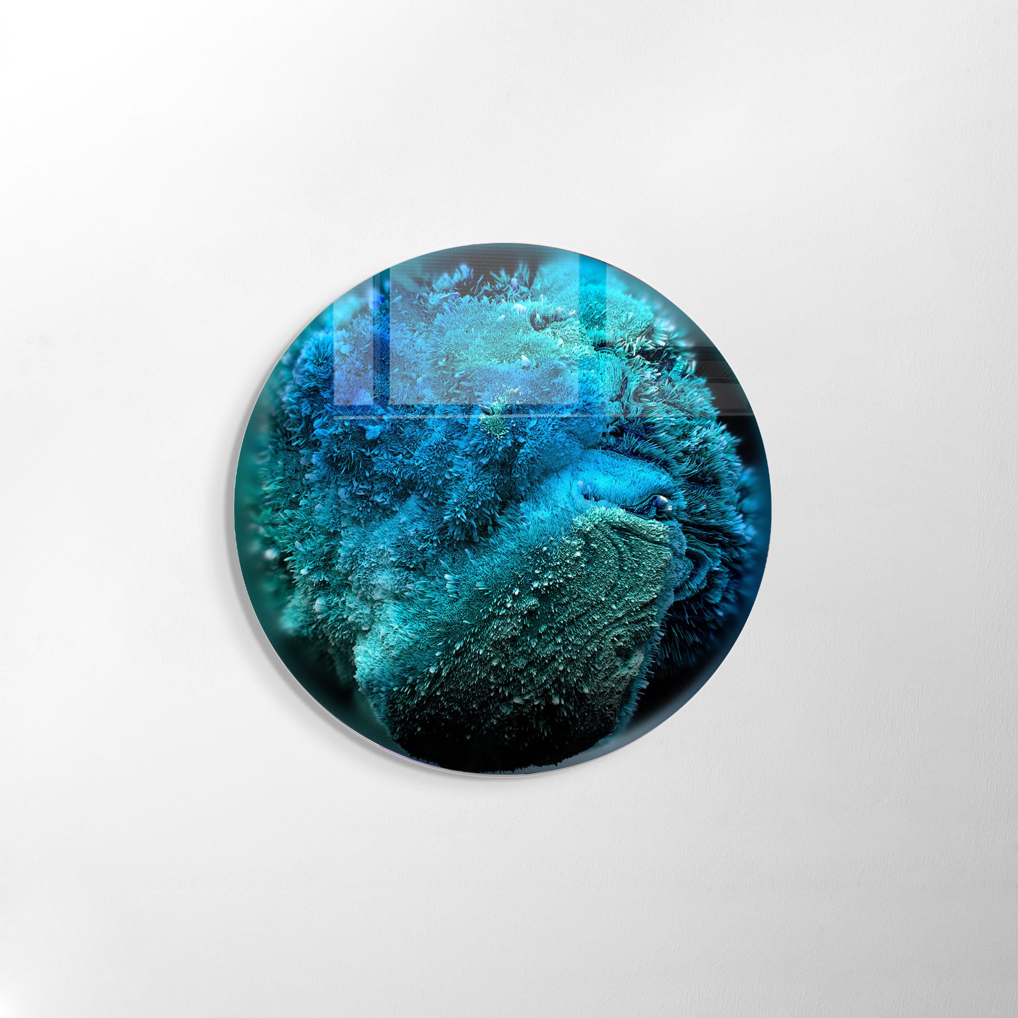 Pintura Decorativa em Vidro Temperado Multicolor - 60cm de Diâmetro, Espessura 4mm