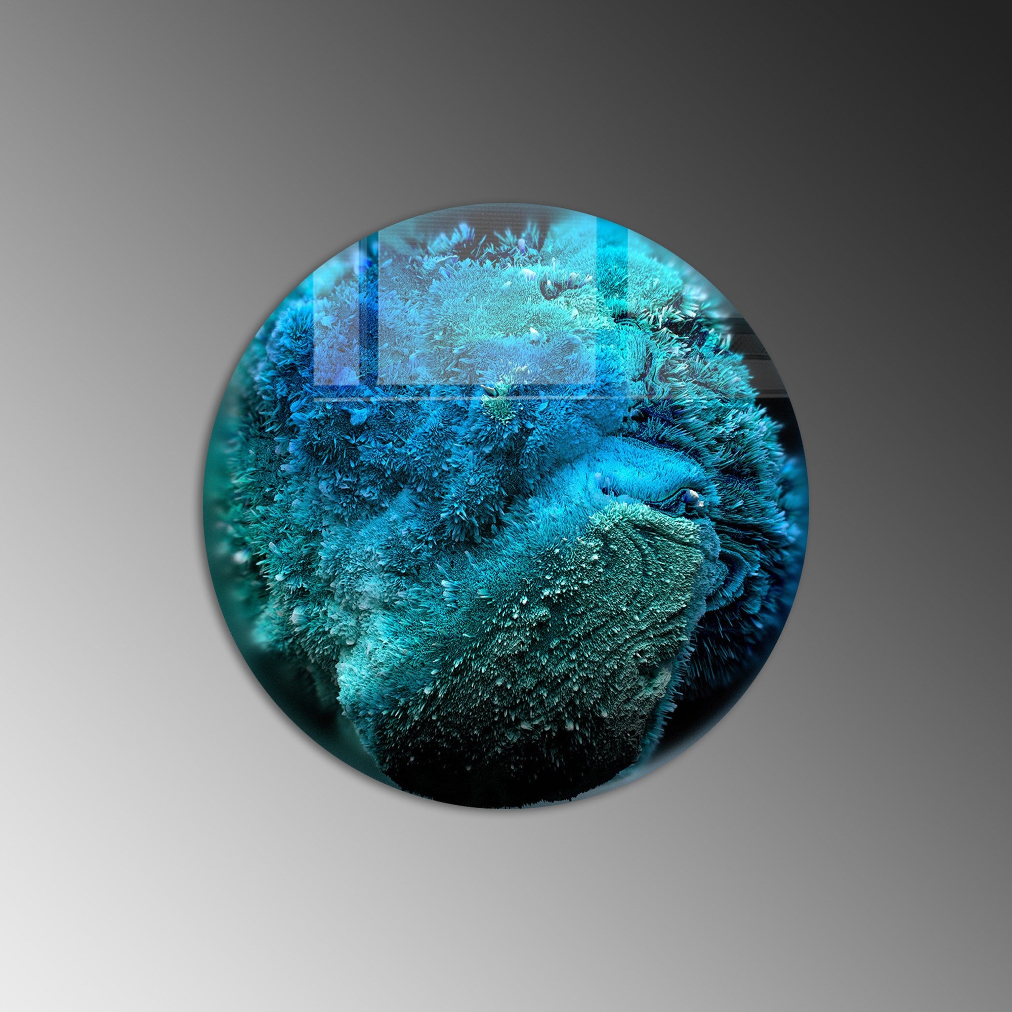 Pintura Decorativa em Vidro Temperado Multicolor - 60cm de Diâmetro, Espessura 4mm